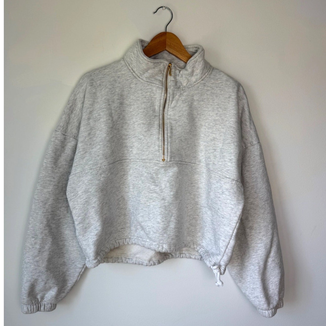 Gil Rodriguez Ash Grey Half Zip Diana Boxy Sweatshirt Women’s Size Small