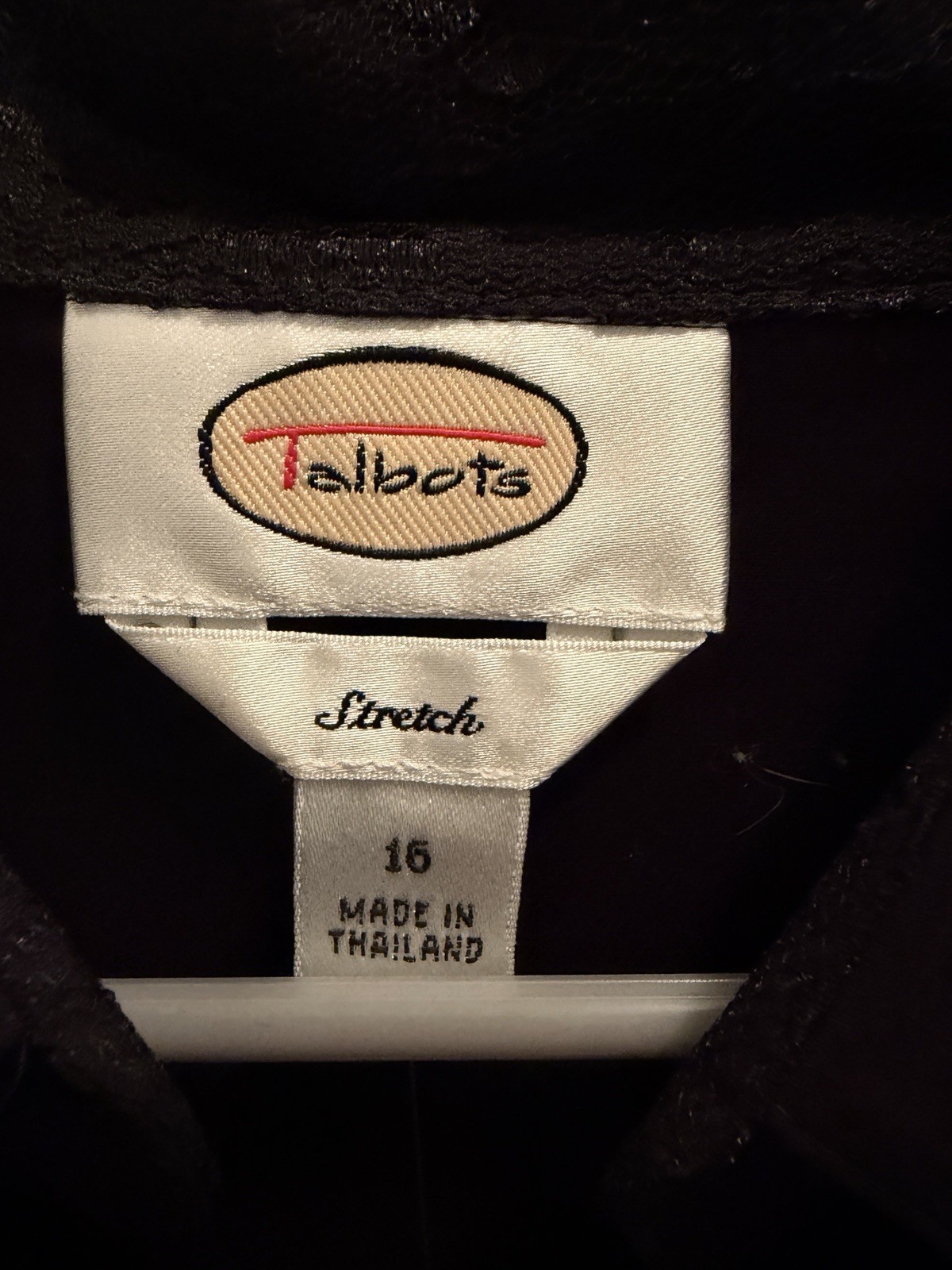 Vintage Talbots Stretch Black Button Front Shirt Women’s Size 16 NWT Trim Cotton