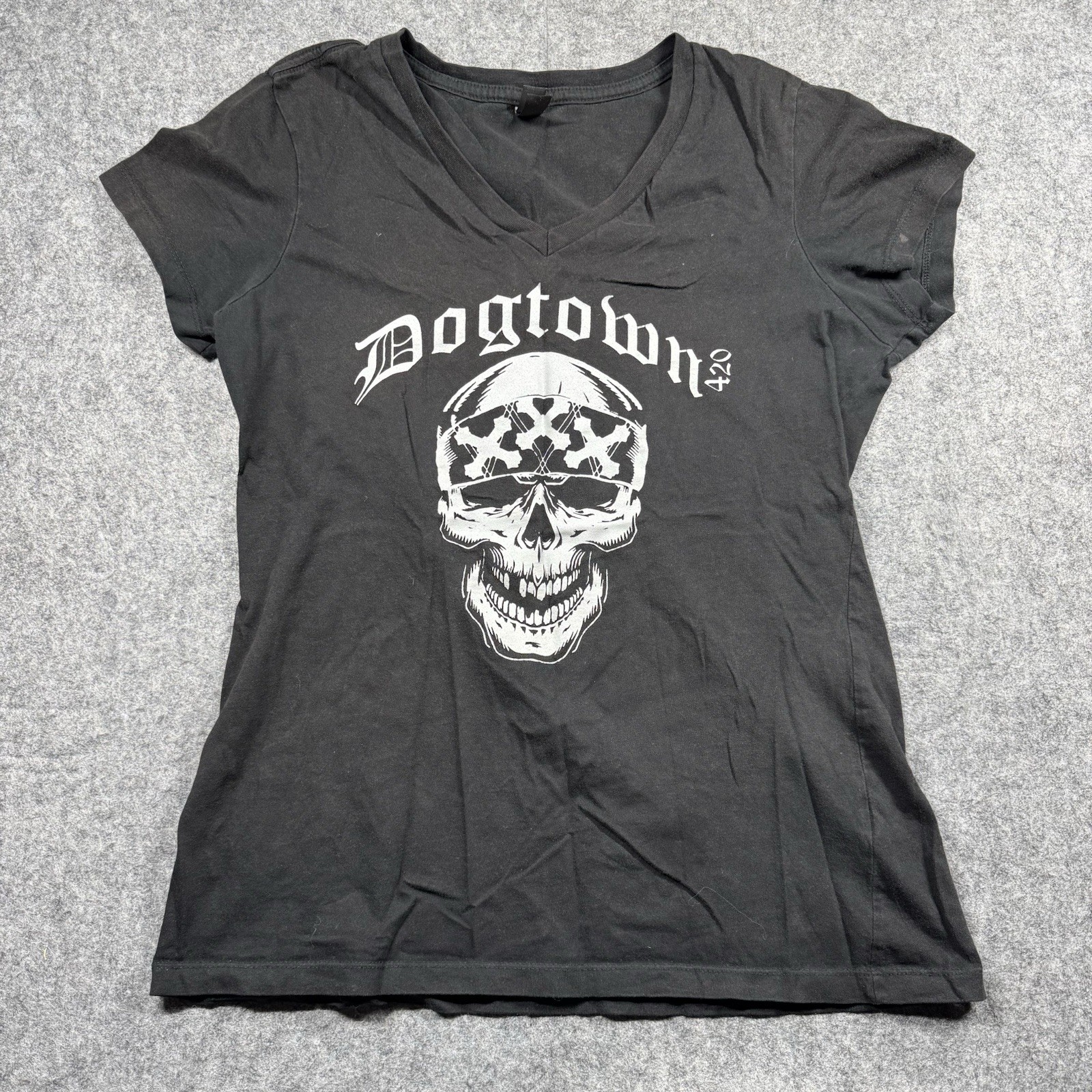 District Made Dogtown 420 T-shirt Womens M Black Skull “Get Ready For the D”