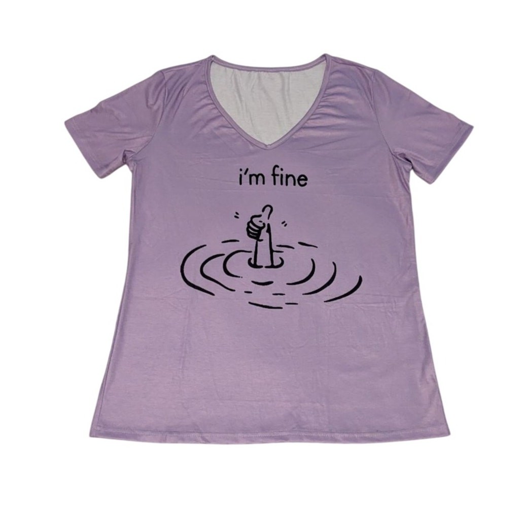 Purple “i’m fine” Women’s Shirt Size M