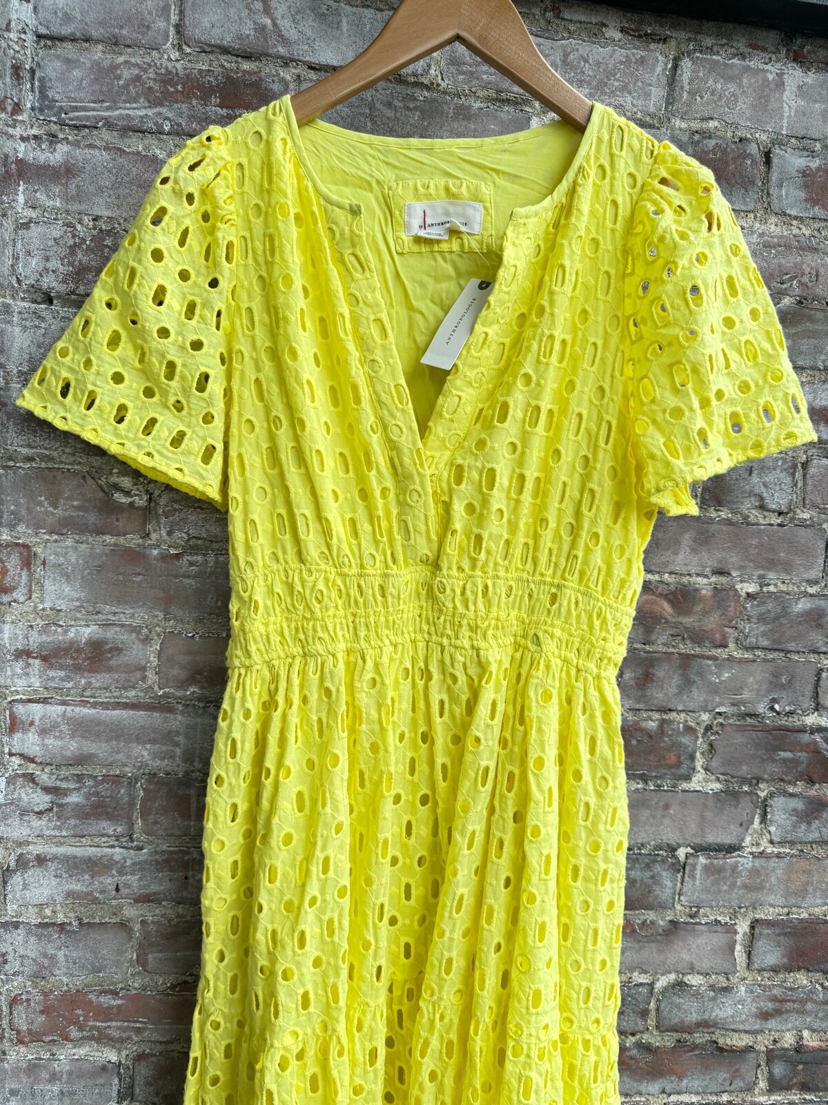 NWT Anthropologie Somerset Maxi Dress Eyelet Brown White Blue Yellow Pink