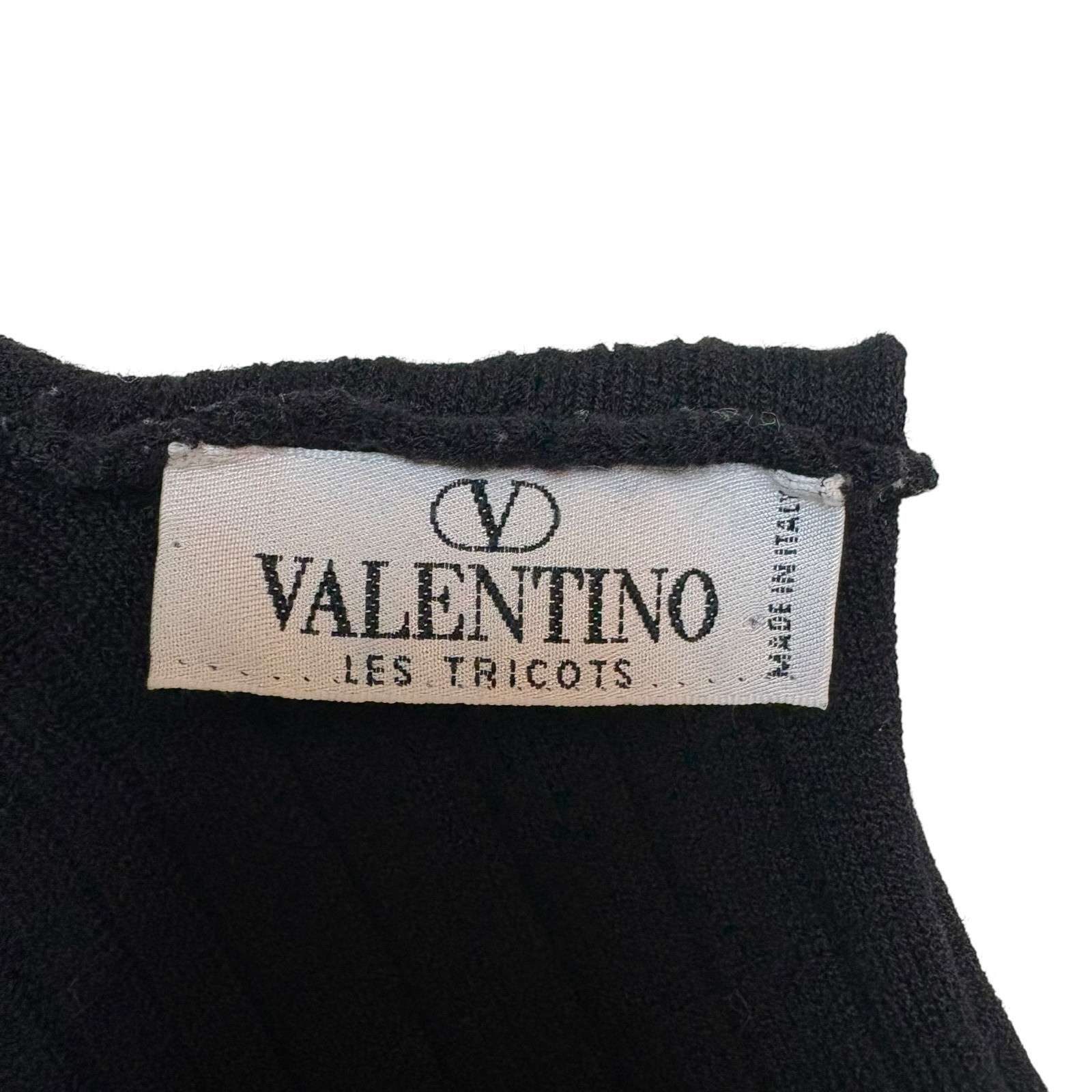 Vintage 90s Valentino Miss Deanna Italy Rib Knit Mock Neck Sleeveless Top M