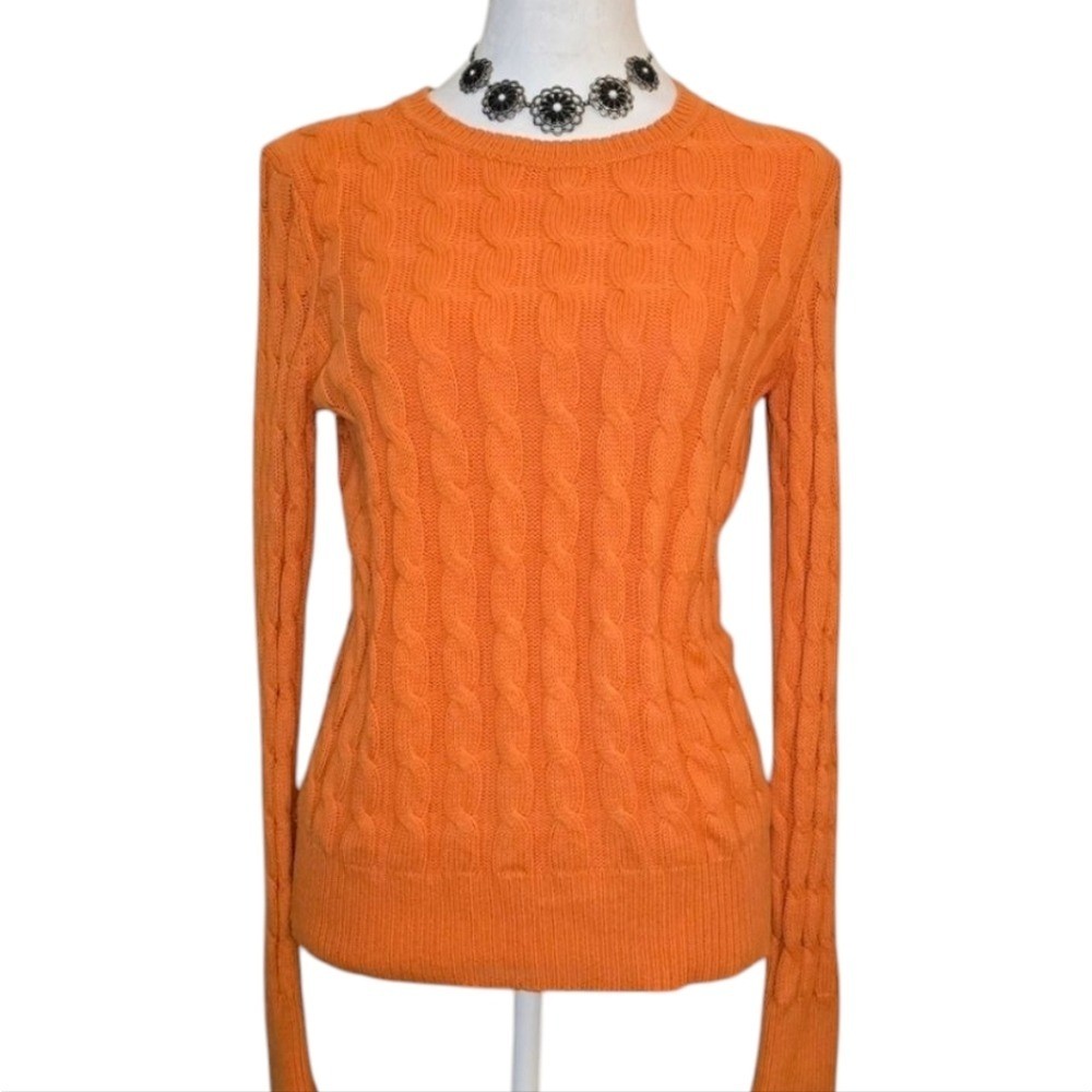 Gap Long Sleeve Soft Cotton Blend Cable Knit Straight Easy Fit Sweater Size M