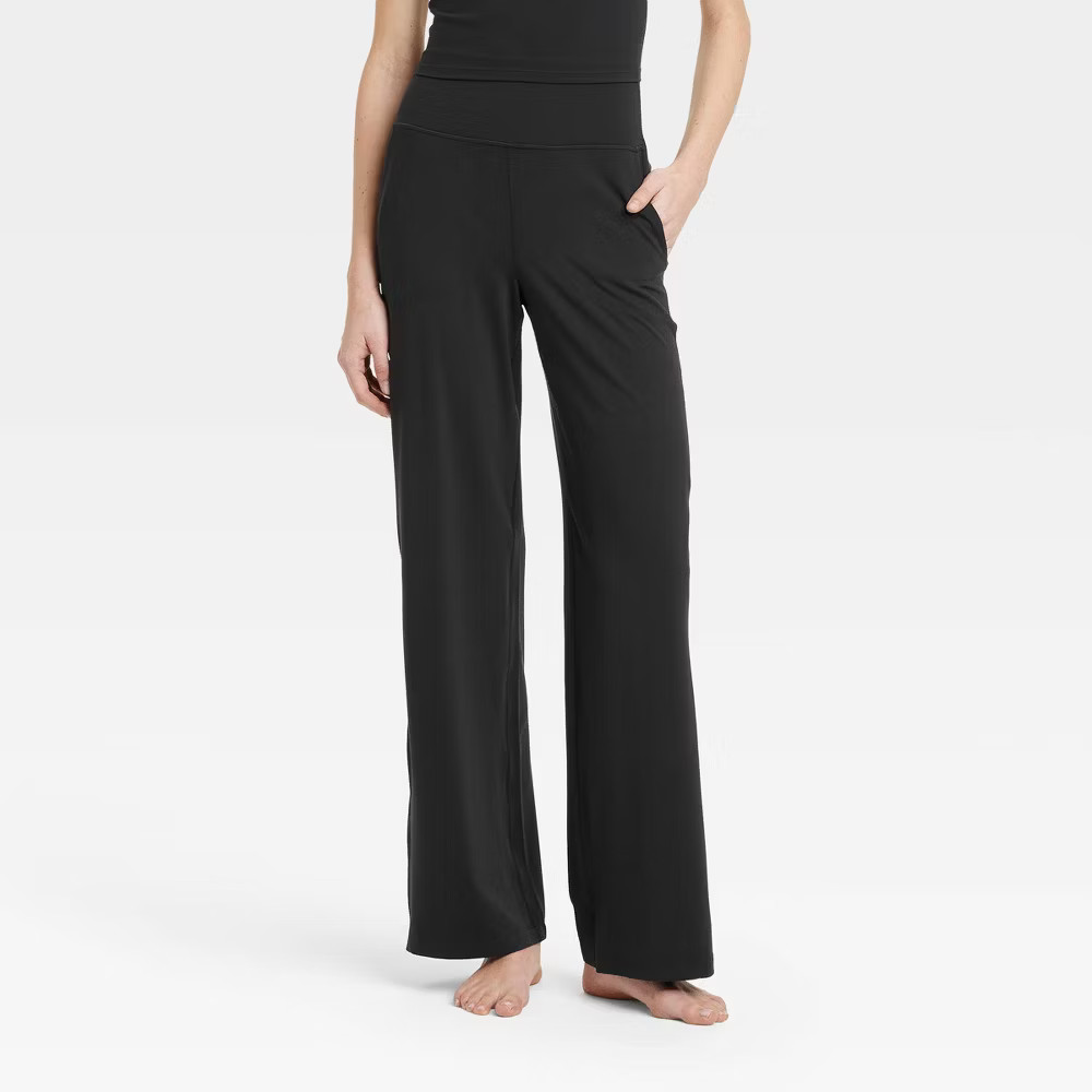 Women Everyday Soft High-Rise Wide Leg Pants – All In Motion Black