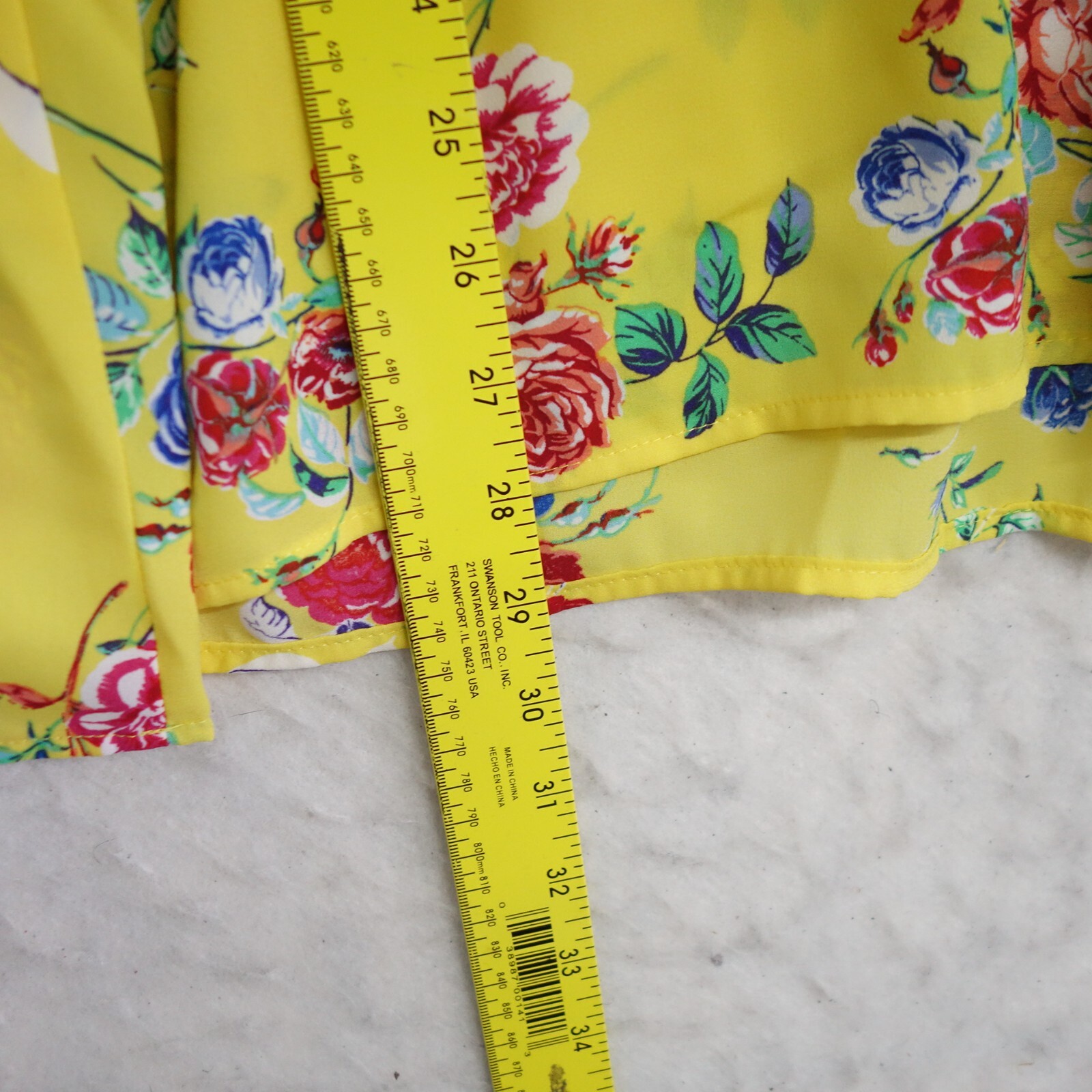 The Pioneer Woman Sleeve DolmanTop Women Size Large Yellow Floral 100% Polyester