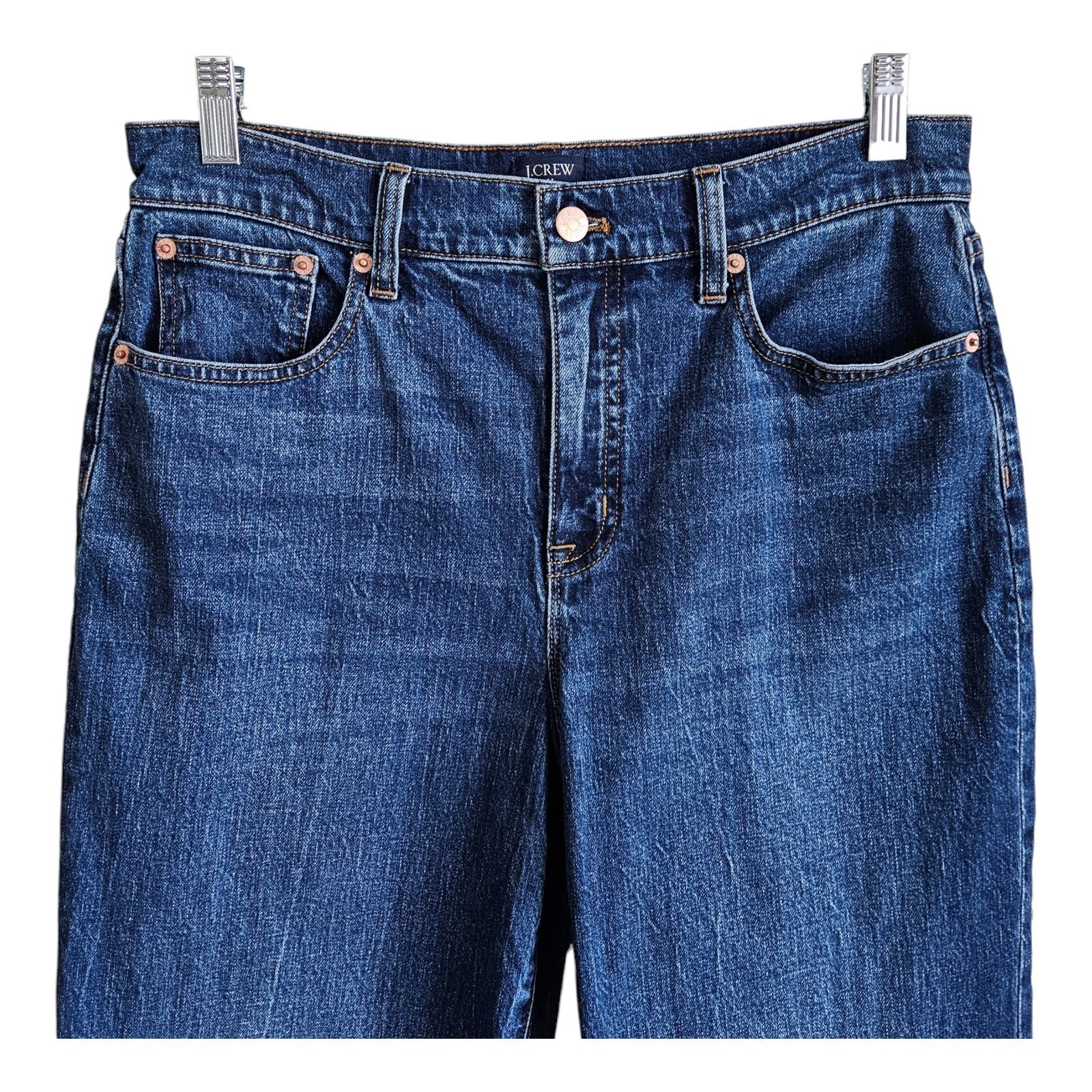 J CREW Women’s 29 All Day Jeans Medium Blue Straight Wide Leg 99% Cotton 29 x 29