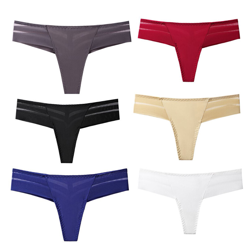 6 Pack Lot Womens Sexy Panties Thongs Bikinis Lingeries Ladies Sheer Underwear
