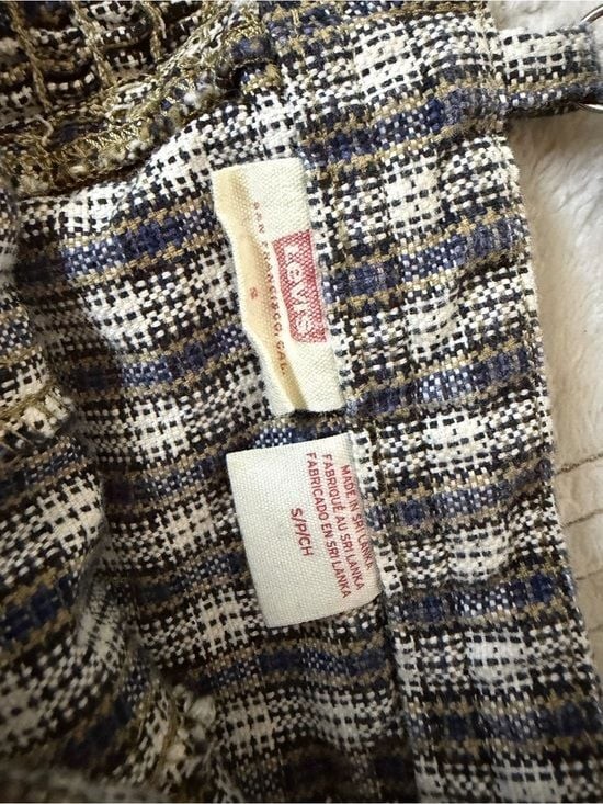 Levi’s Plaid Corset Tank Top Size Small Y2K Zip Back Cami