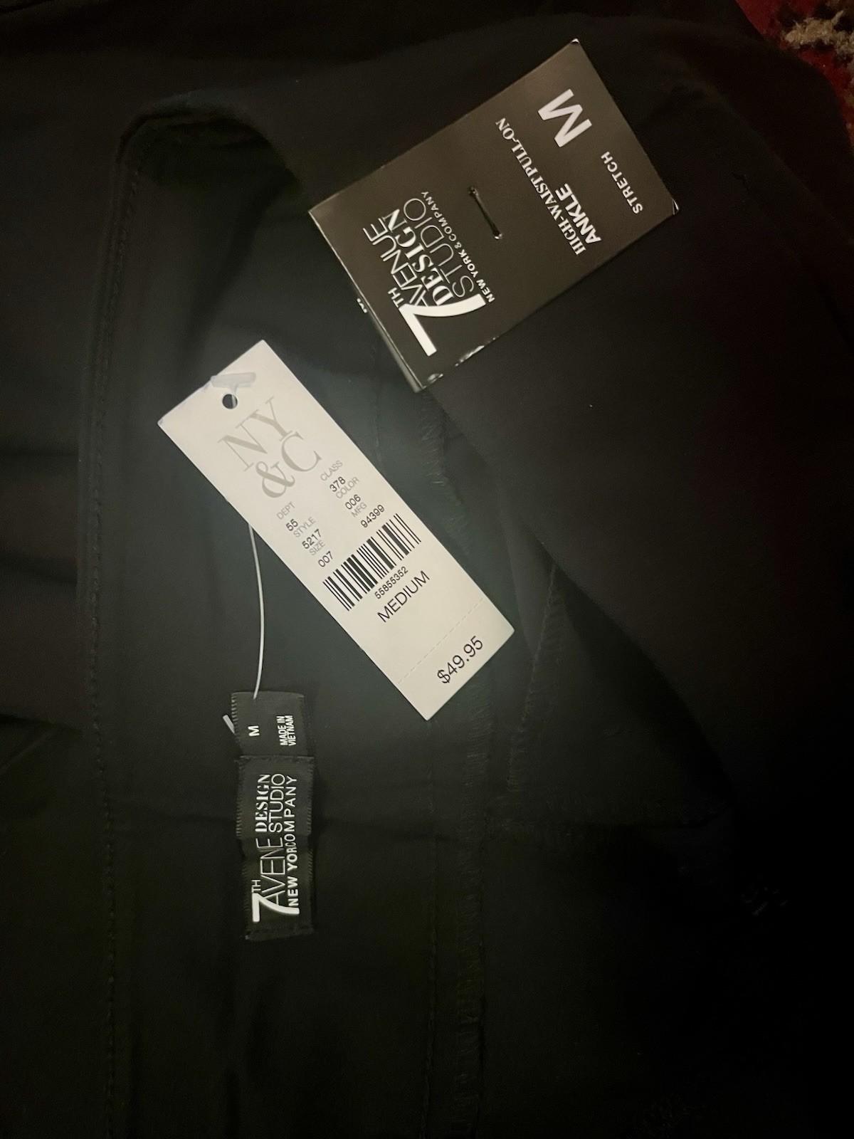 7th Avenue Design Studio NY&Co Black High-Rise Pull-On Pants M