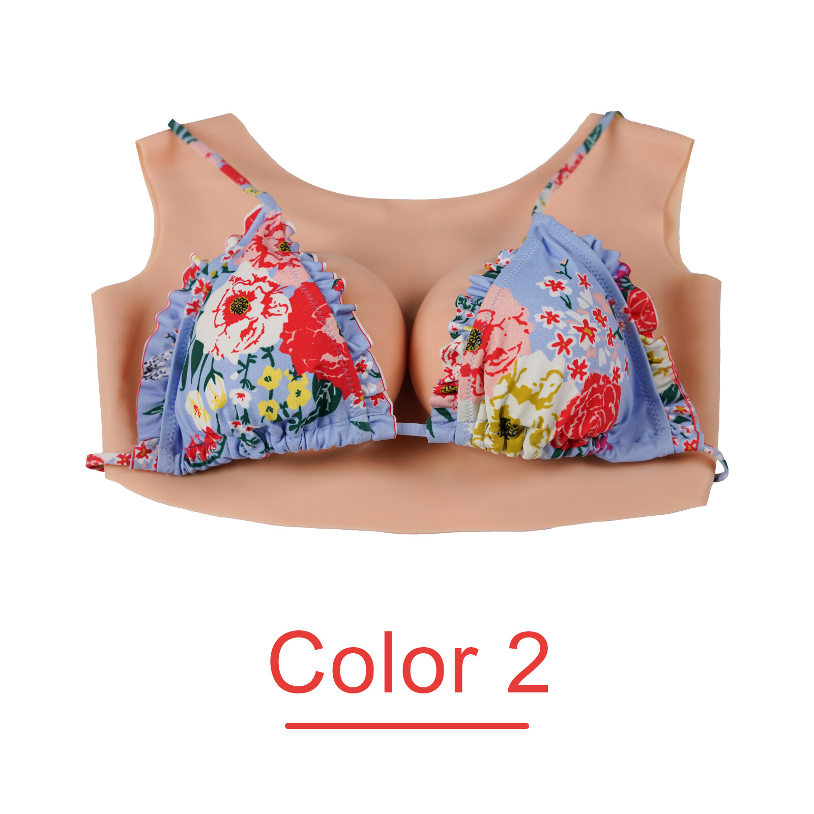Realistic Silicone Breast Forms Round Neck Fake Boobs Tits Cosplay Crossdresser