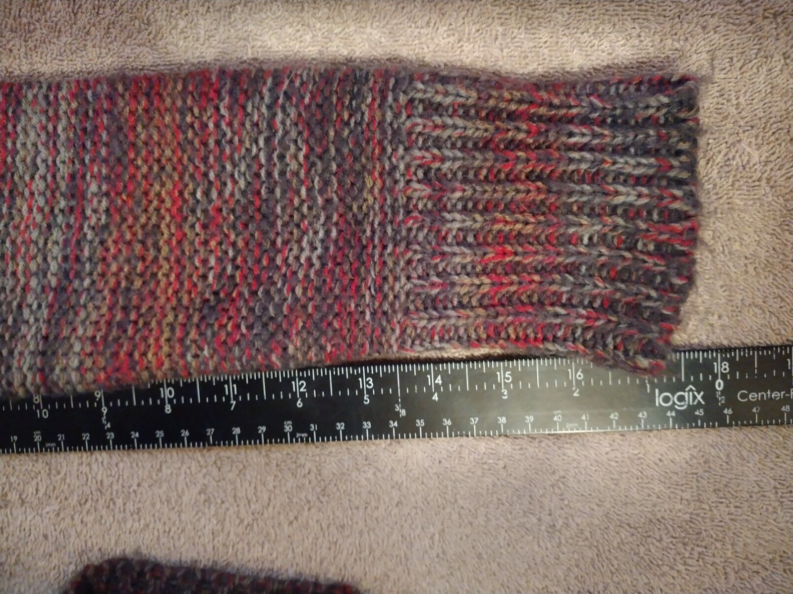 DAYTRIP Buckle Cardigan Small Sweater Open Front Fringe Red Black Gray Boho Knit