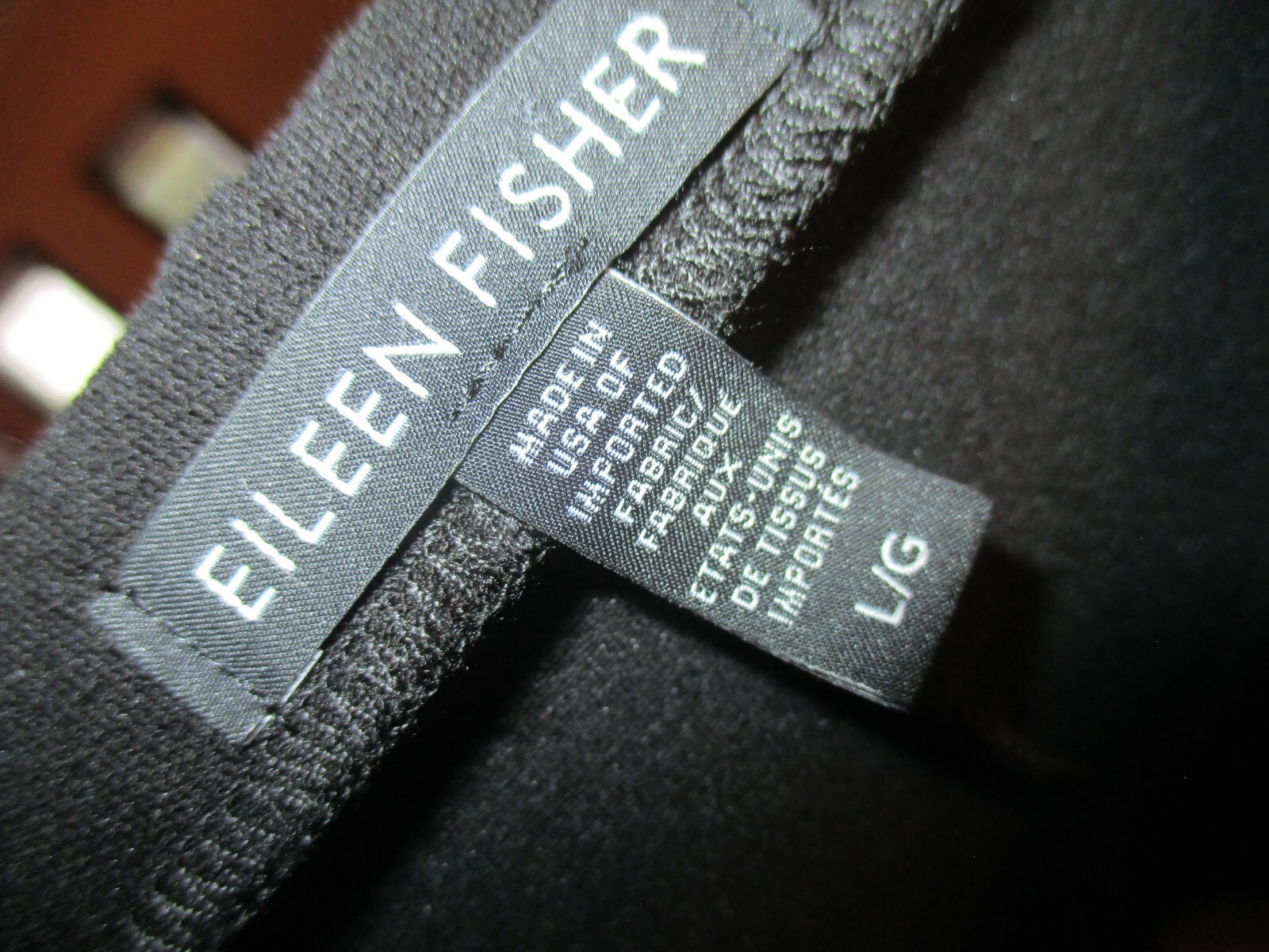 Eileen Fisher Size L Black Viscose Nylon Spandex Wide Leg Pants 34″ X 28