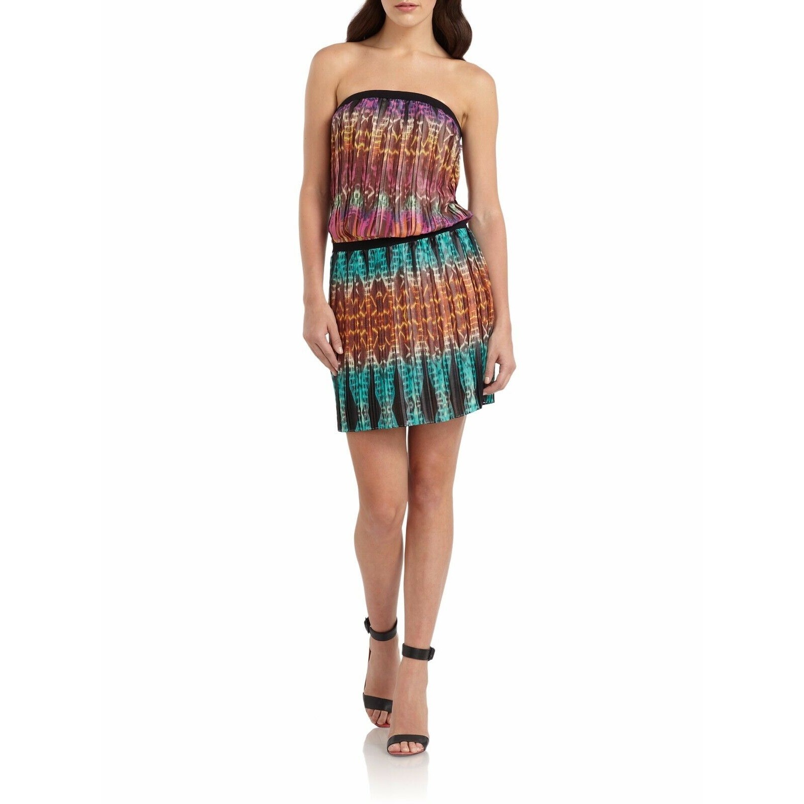 BCBGMAXAZRIA Mini Dress Size XS Taja Strapless Pleated BCBG
