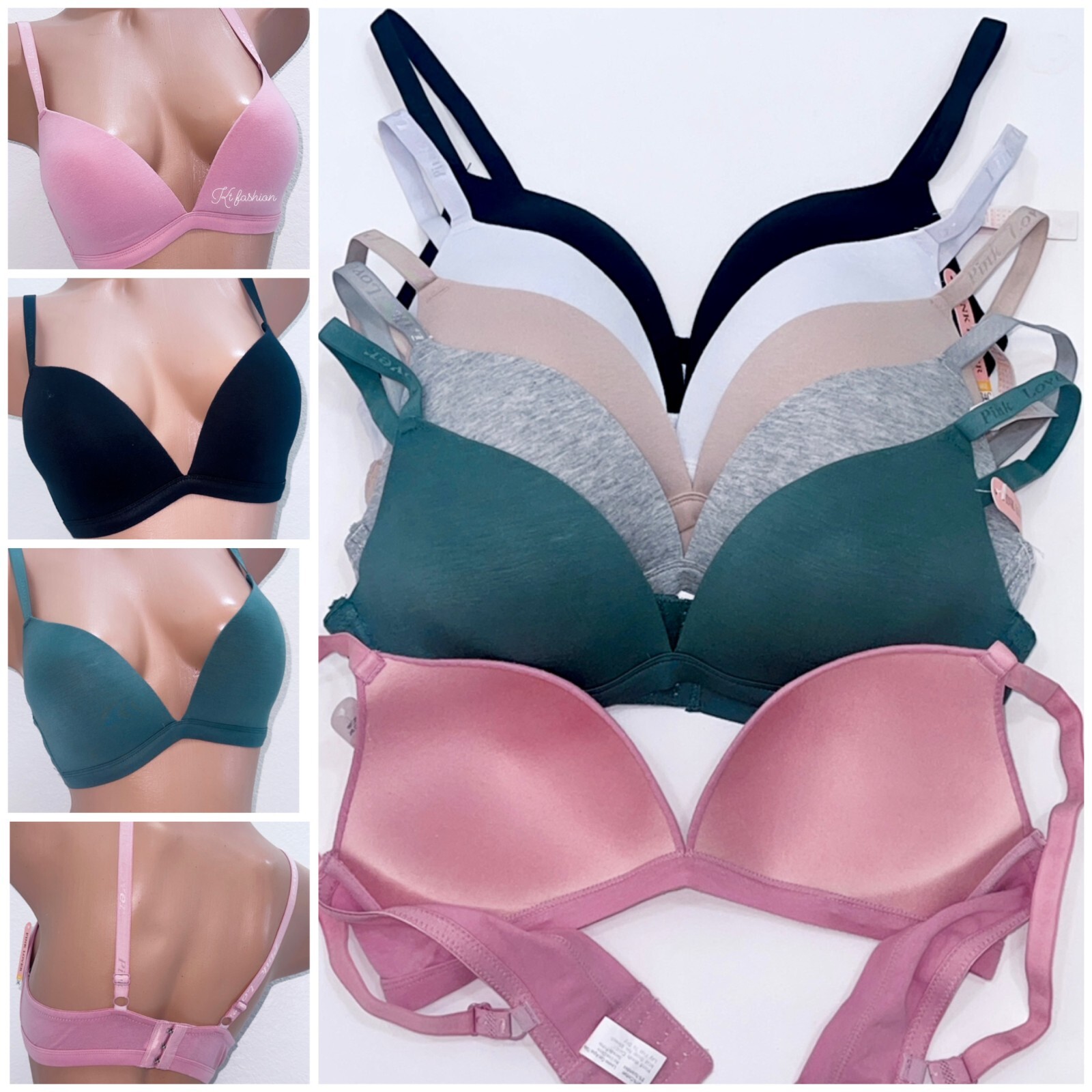 Lot 6 pack Women’s Cotton Full Coverage Wirefree None padded Plunge Bra 32-42C