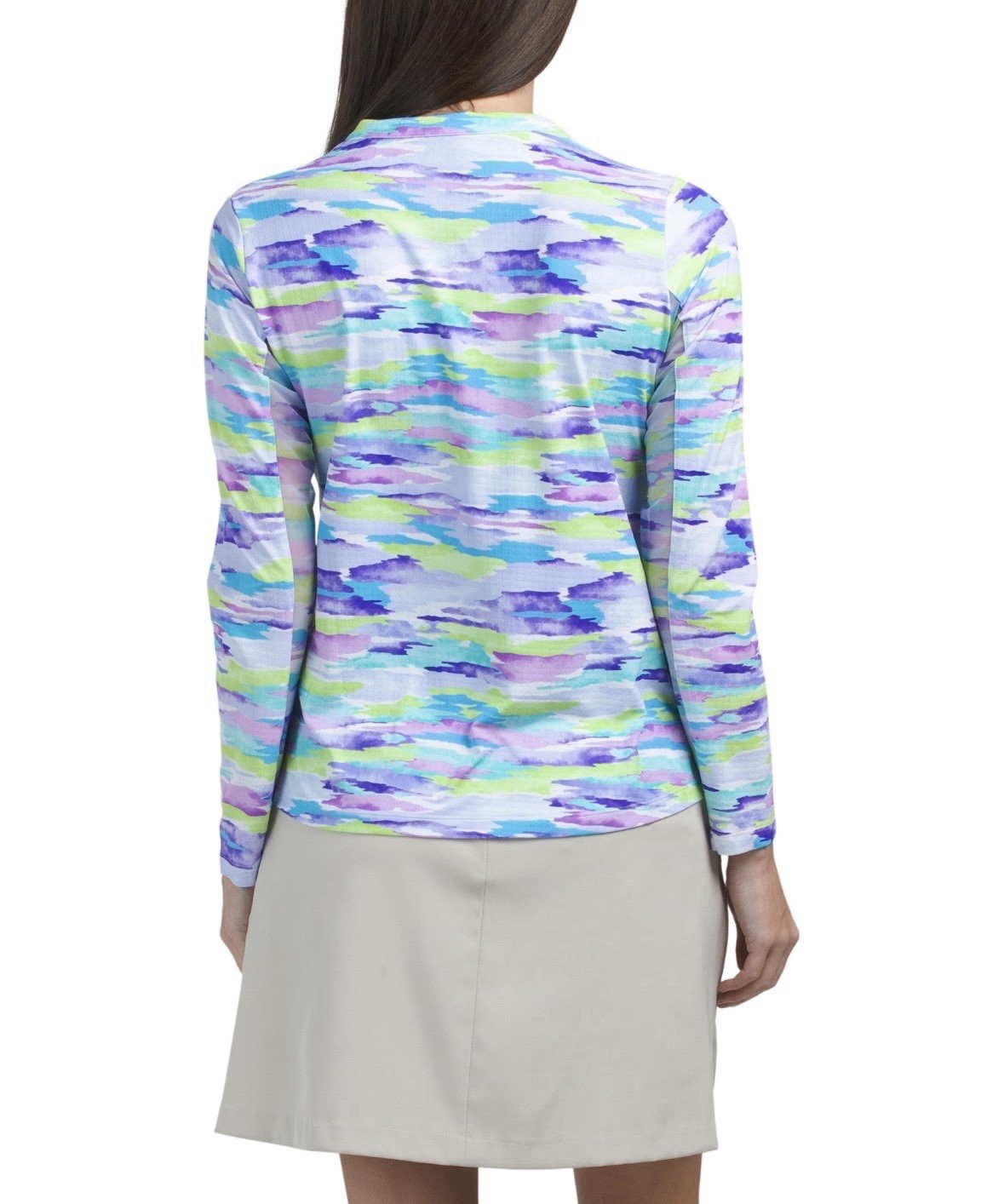 NWT IBKUL Golf Tennis Pullover Top XS S XXL Activewear Long sleeve Mesh Purpe E5