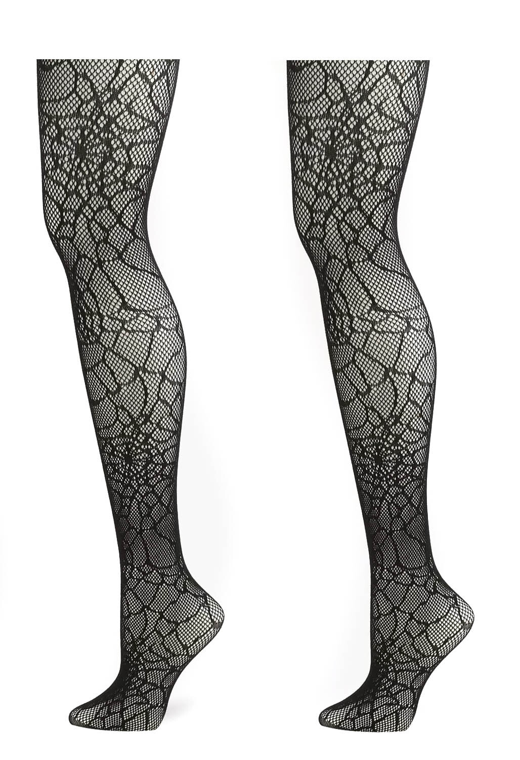 Patterned Fishnet Tights Classic Elastic Waist An All Over Pattern Bows Design