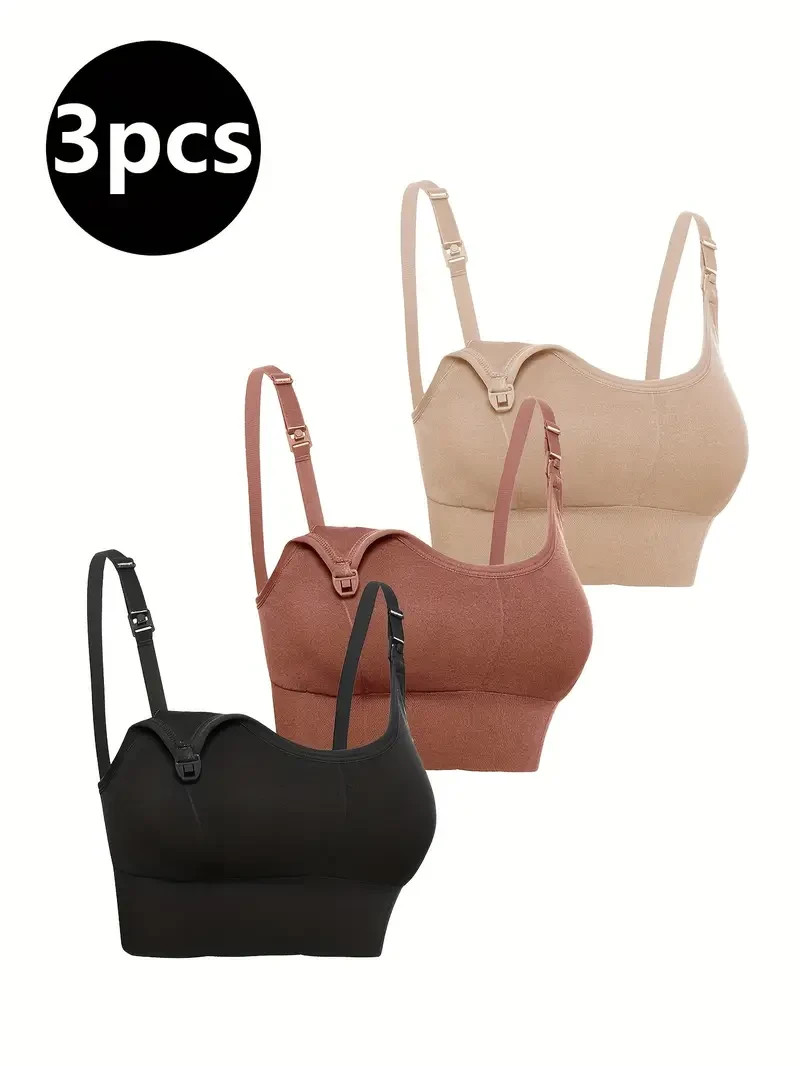 [Maternity Bras] Set of Three Adjustable Maternity And Nursing Bras | for Women