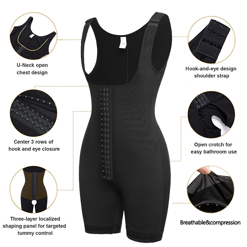 Men Shapewear Bodysuit Full Body Shaper Compression Slimming Suit Breathable Top