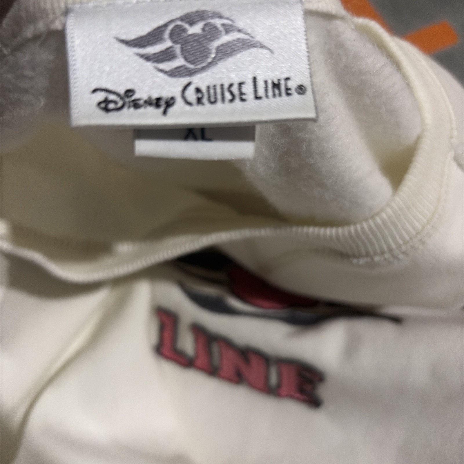 Disney Cruise Line Mickey Mouse Logo White Crewneck Fleece Sweatshirt S