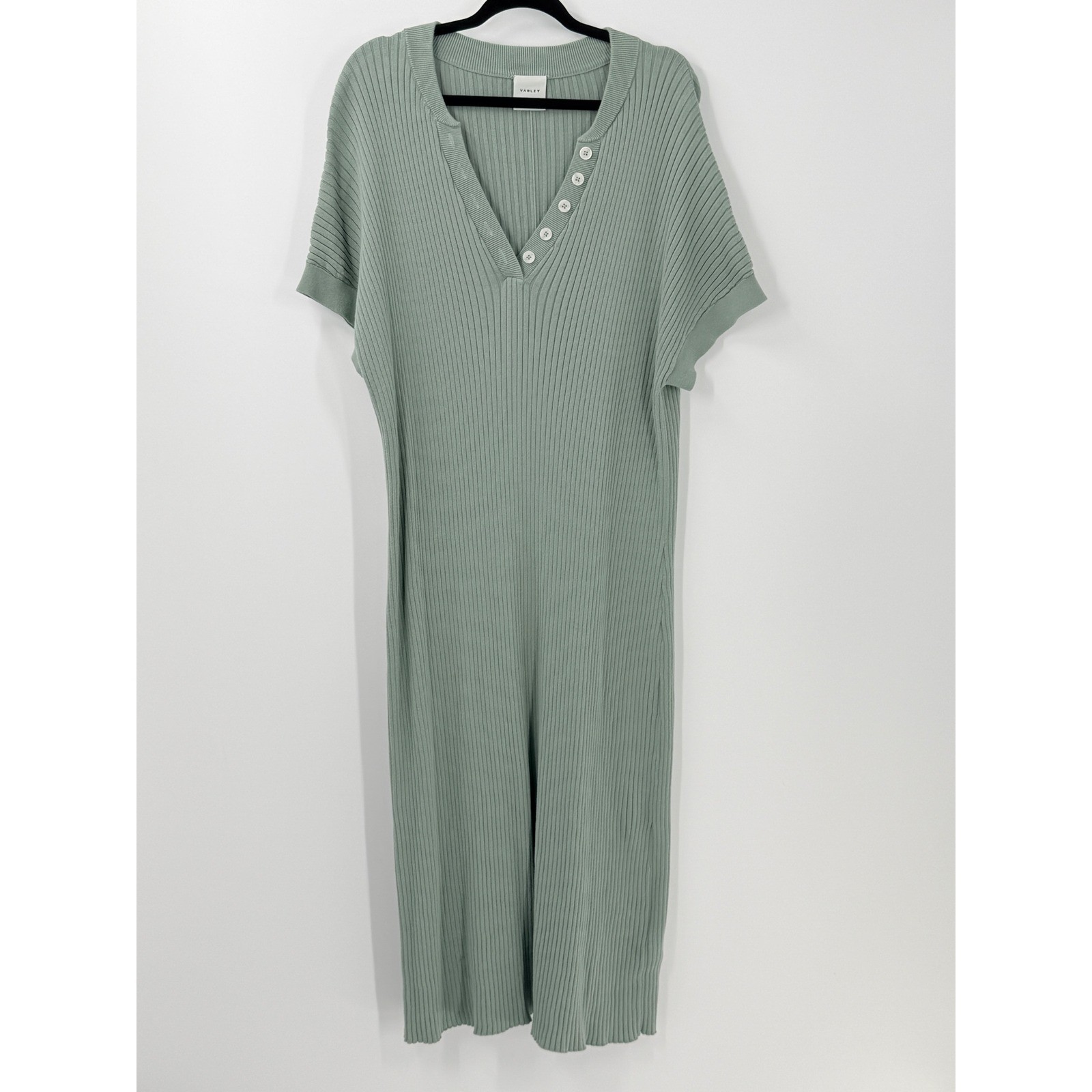 Varley Aria Knit Midi Dress Womens sz 1X minimalist neutral quiet luxury classic