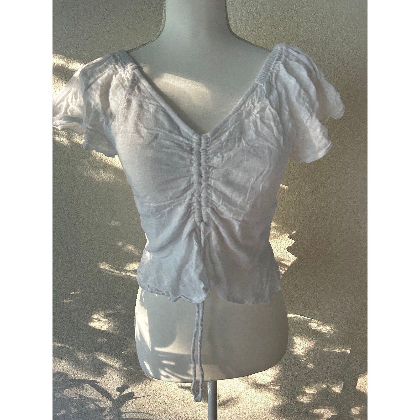 Faire Morning | White Cotton Rayon Blend Renaissance Fairy Milkmaid Top