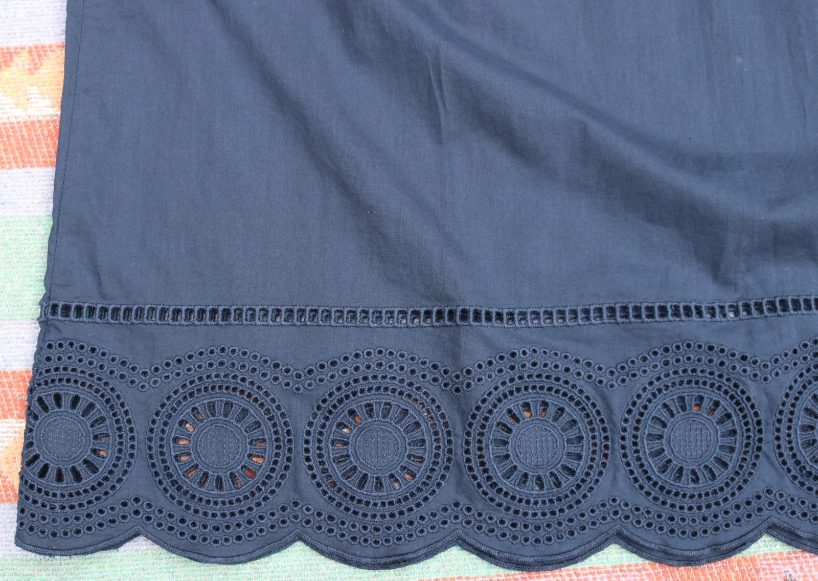 NWT Talbots Pretty Navy Blue Lace Cotton Sleeveless Top XL $79