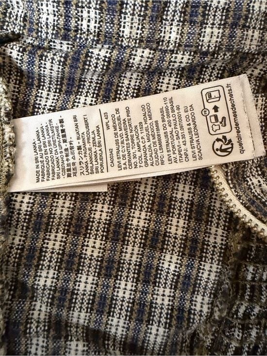 Levi’s Plaid Corset Tank Top Size Small Y2K Zip Back Cami