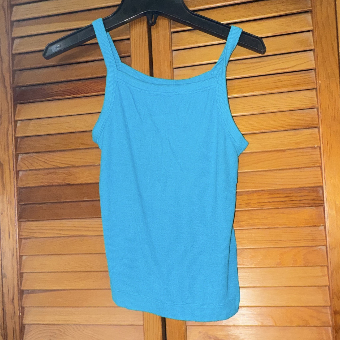Zenana Blue Ribbed Solid Sleeveless Scoop Neck Tank Top Women’s Size XS