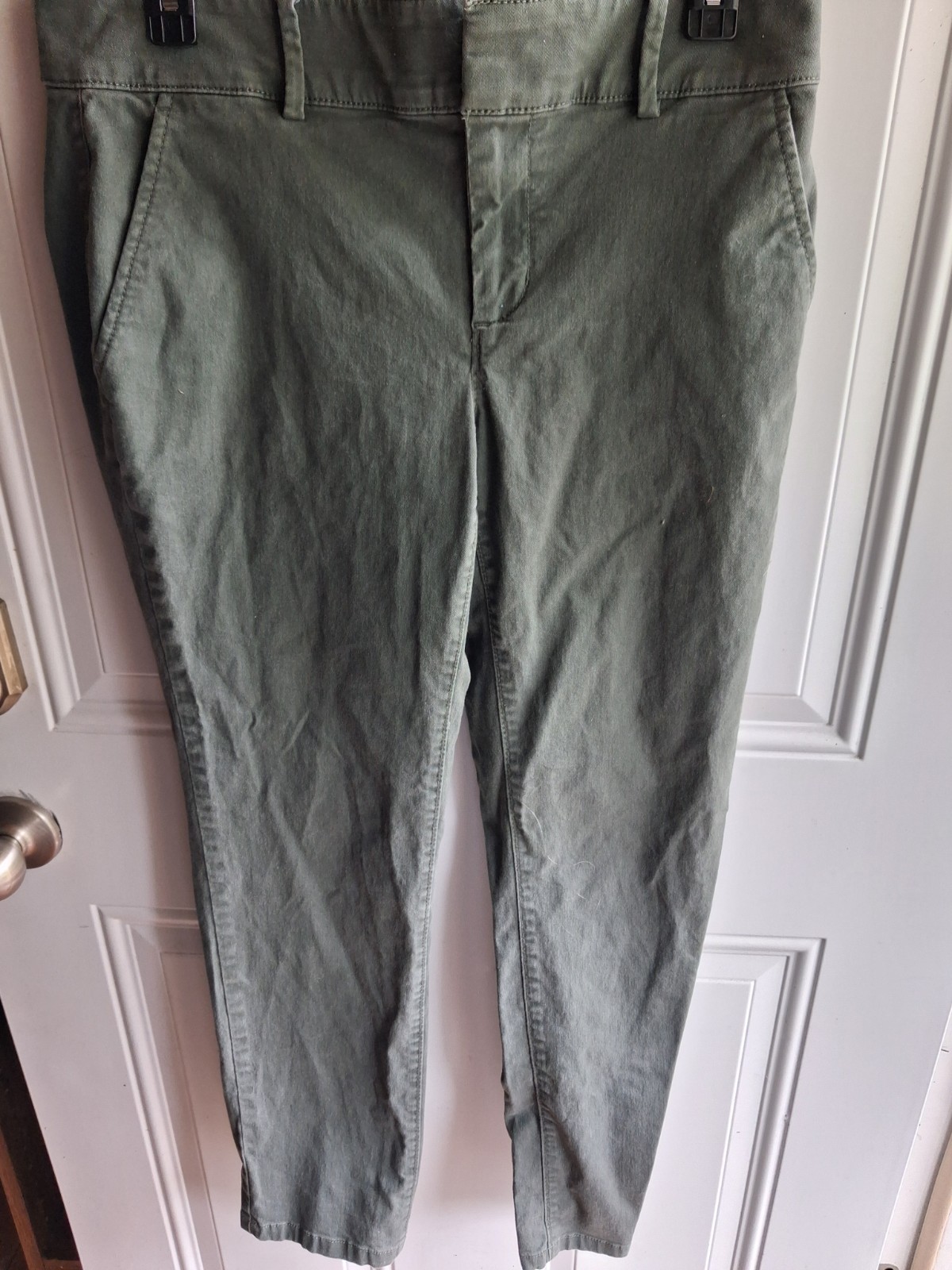Loft Pants Women Sz 6 Sage Green Stretch Chino Slim Straight Leg Casual Trousers