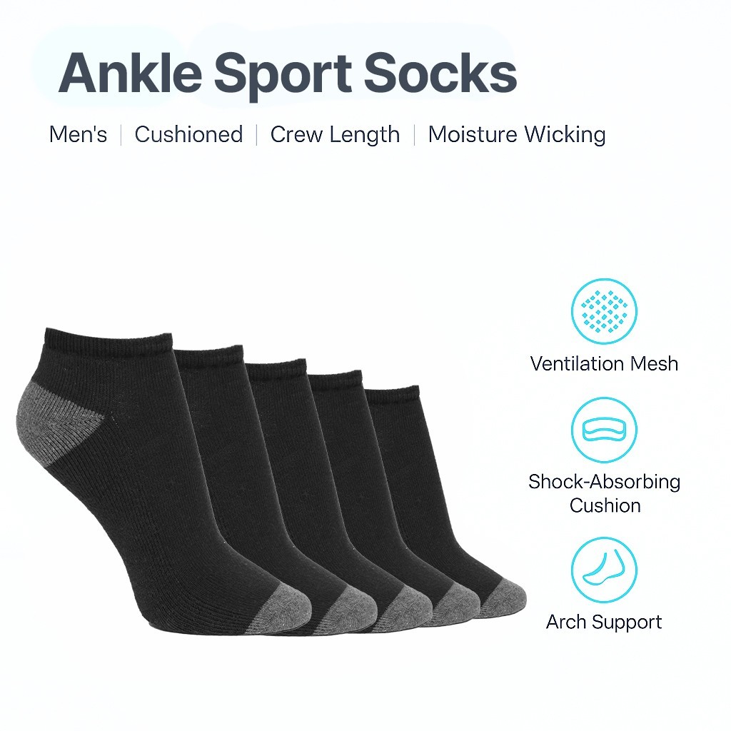 3-12 Pairs Mens Plain Solid Cotton Sports Ankle Athletic Socks Low Cut Size 9-13