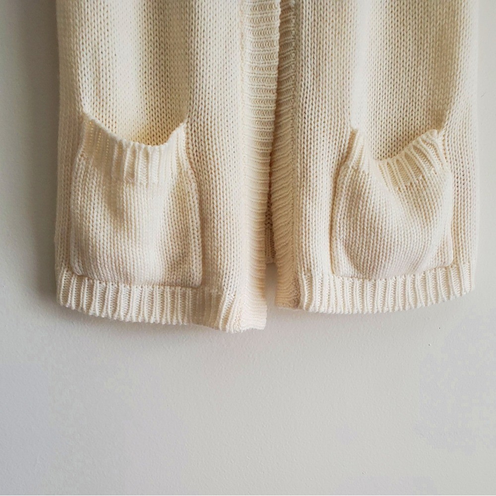 MAX RAVE CREAM WOOL BUTTONED TUNIC/ SHRUG..SIZE M