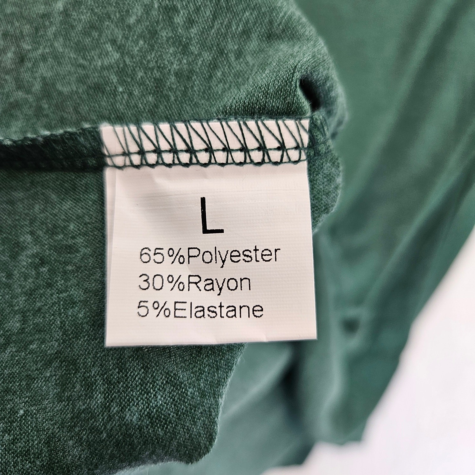 Women T-Shirt Pleated Front Tri-Blend Casual Heather Green Large