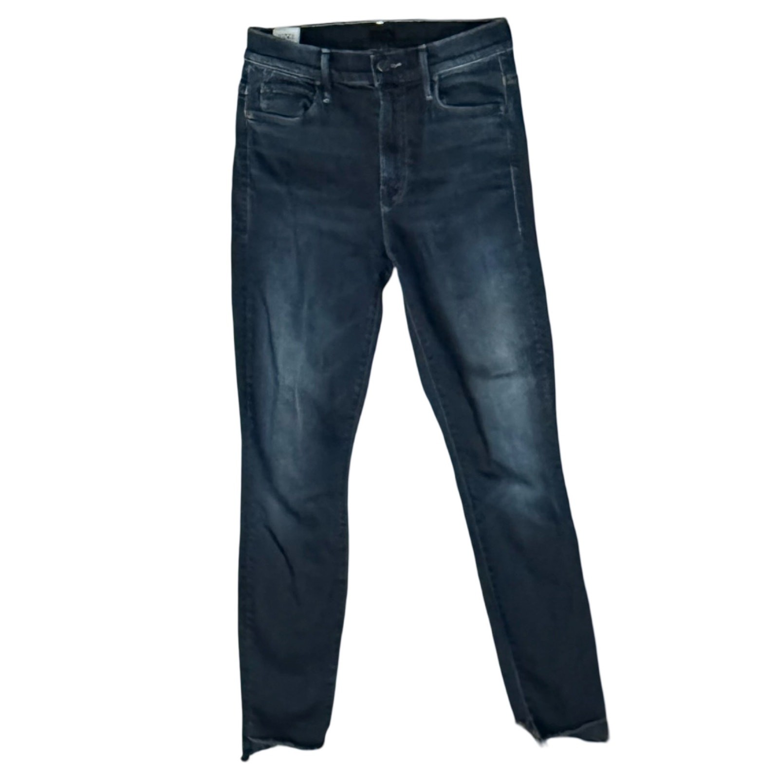 Mother The Stunner Zip Two Step Fray Last Call Dark Wash Skinny Jeans size 25