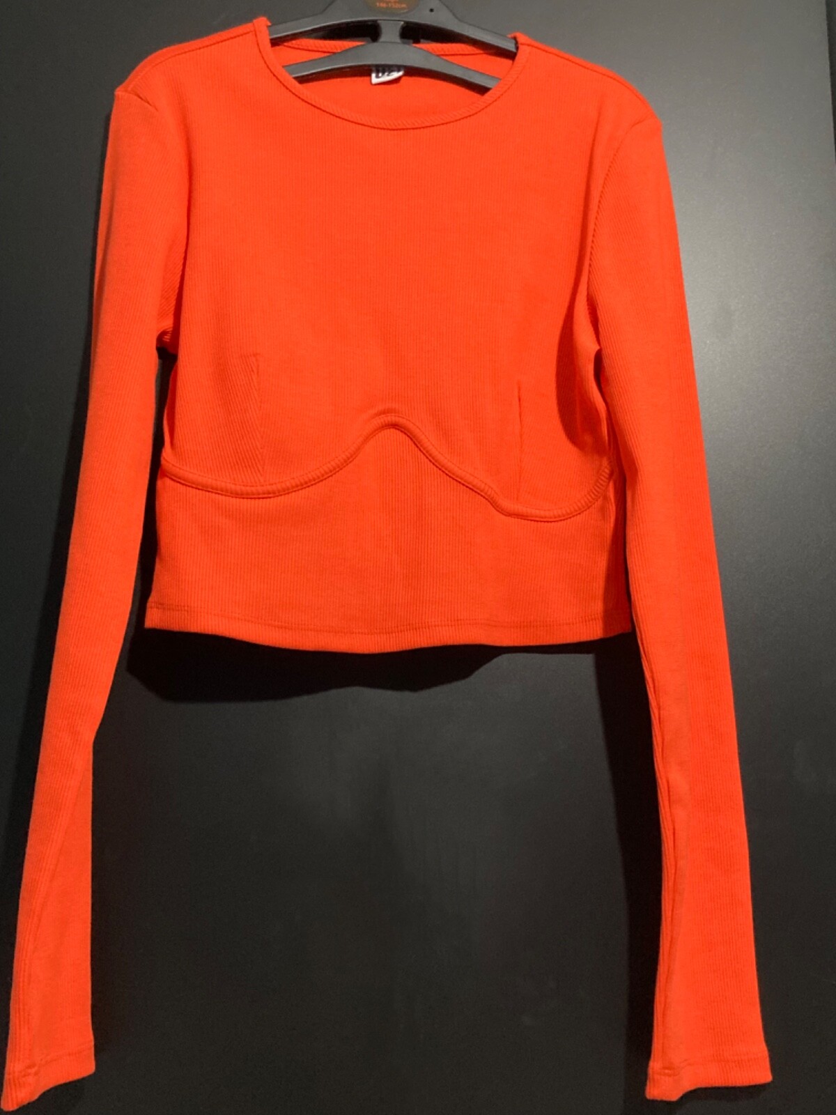 George G21 women’s orange long sleeve top 99% cotton 1 % elastane