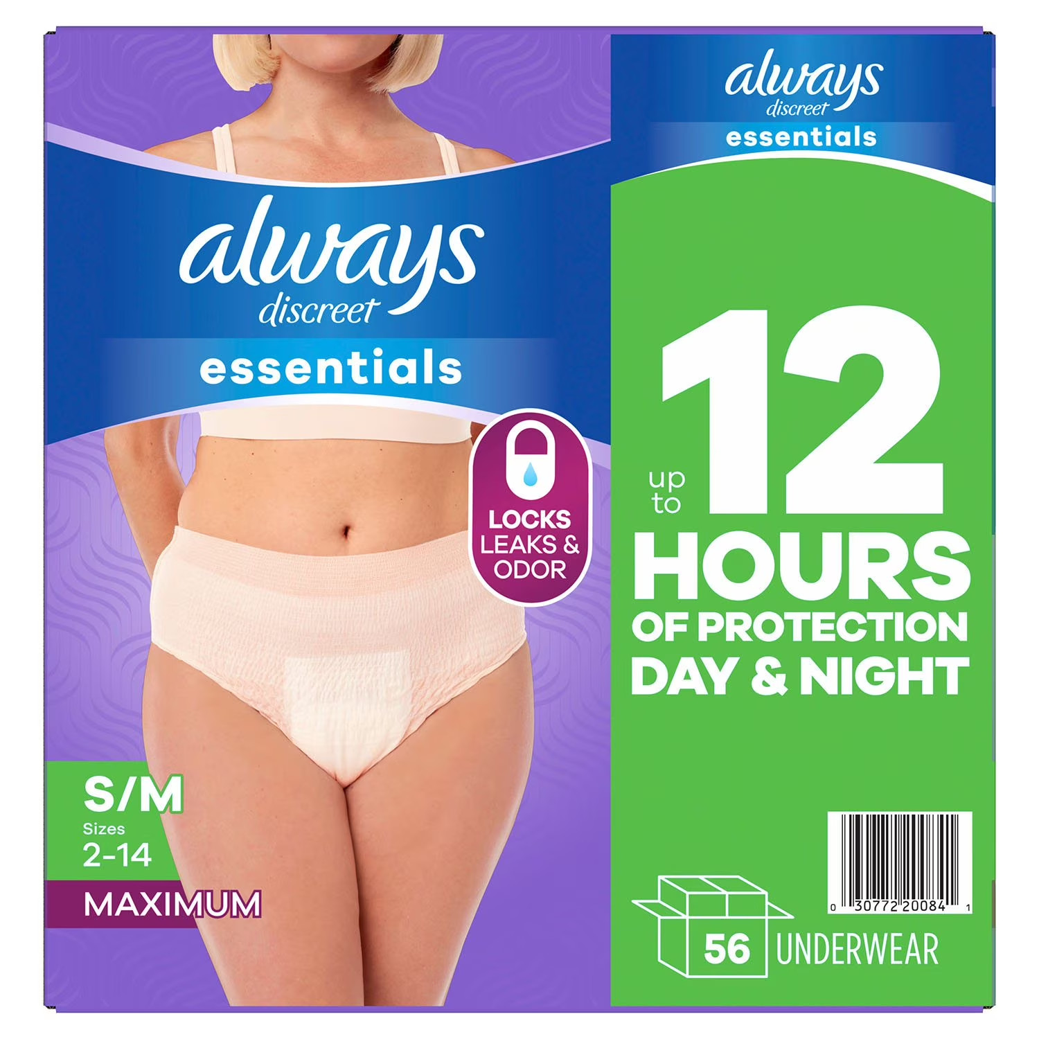 Always Discreet Essentials Underwear for Women, Maximum, Chose Sizes: S,L,XL