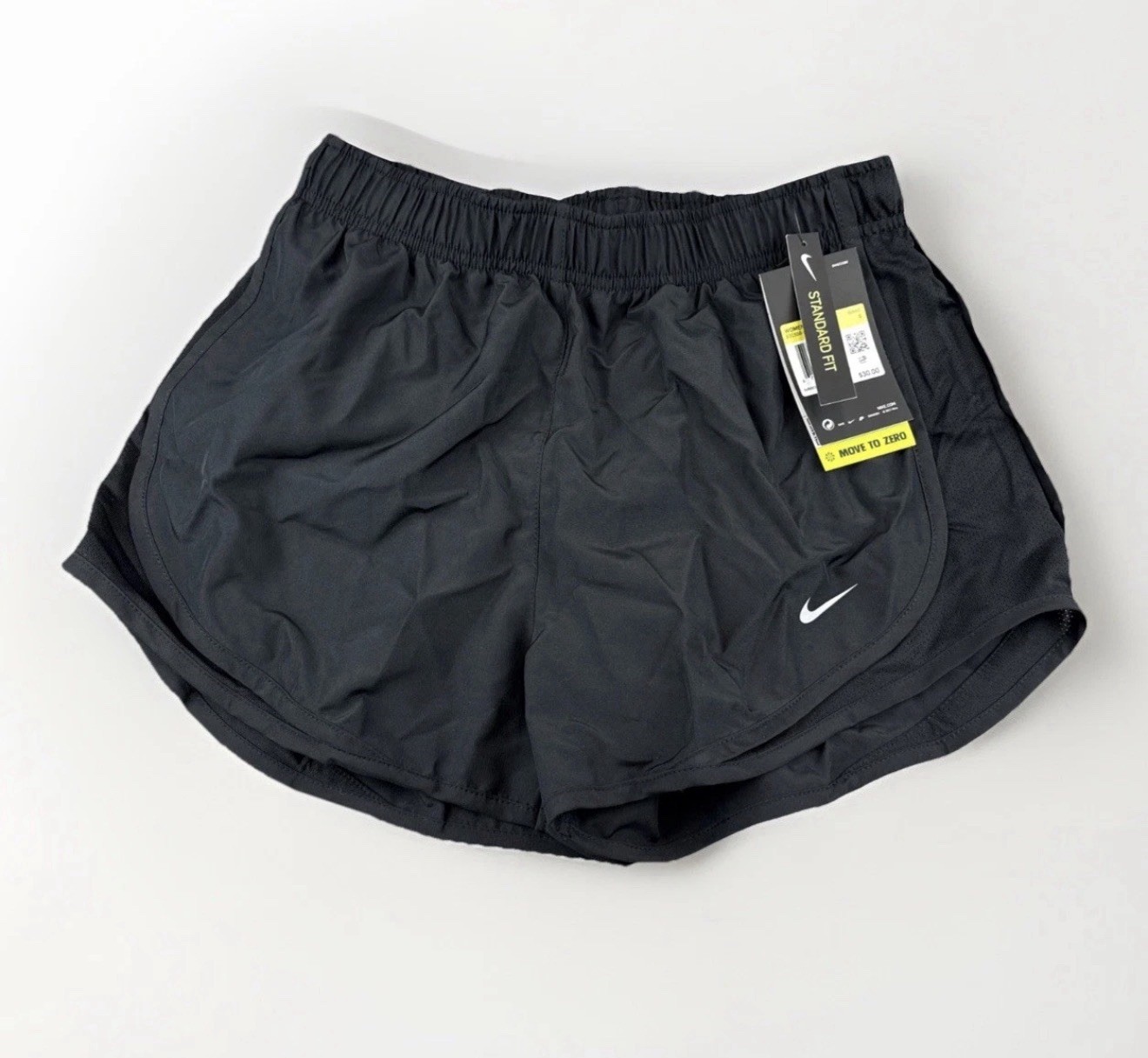 Nike Women DRI-FIT Tempo Running Shorts Brief Lined Black Black Size S NWT