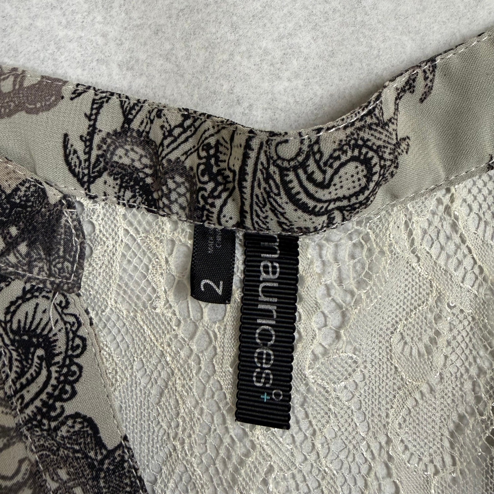 Maurice’s Paisley Feminine Boho Chic Peasant Blouse Semi Sheer Lace Plus Size 2