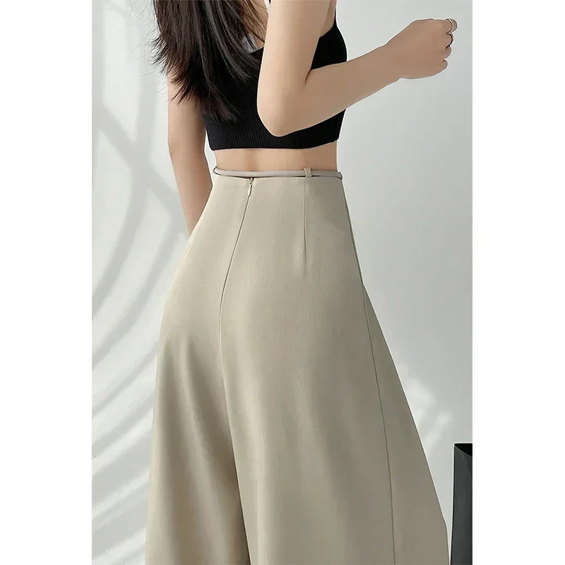 Streetwear Wide Leg Pants Women Korean Black High Waist Suit Pants Summer Fashio
