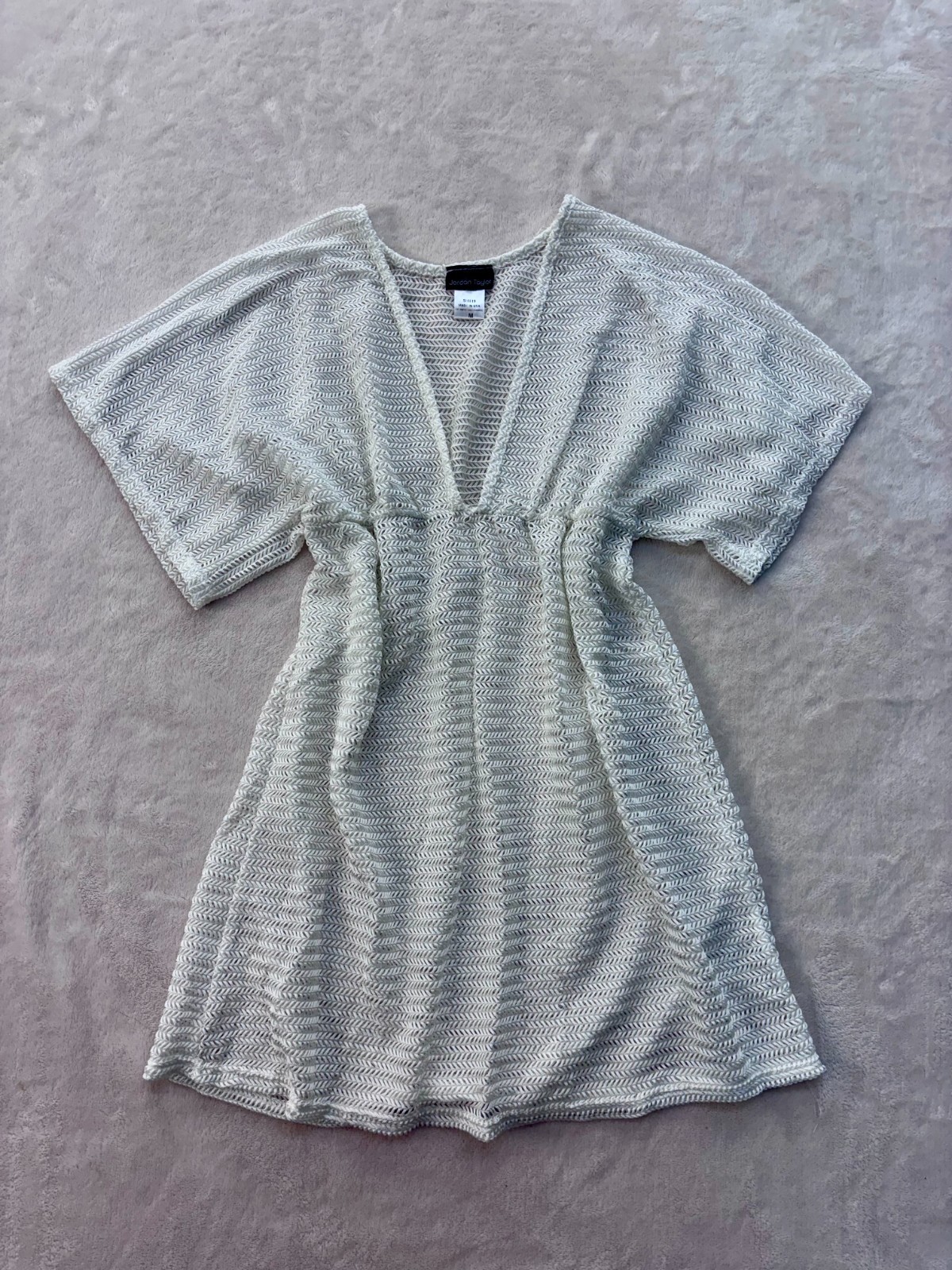 Jordan Taylor White Swimsuit Cover Up Top — Mesh-like Material — Size M!!