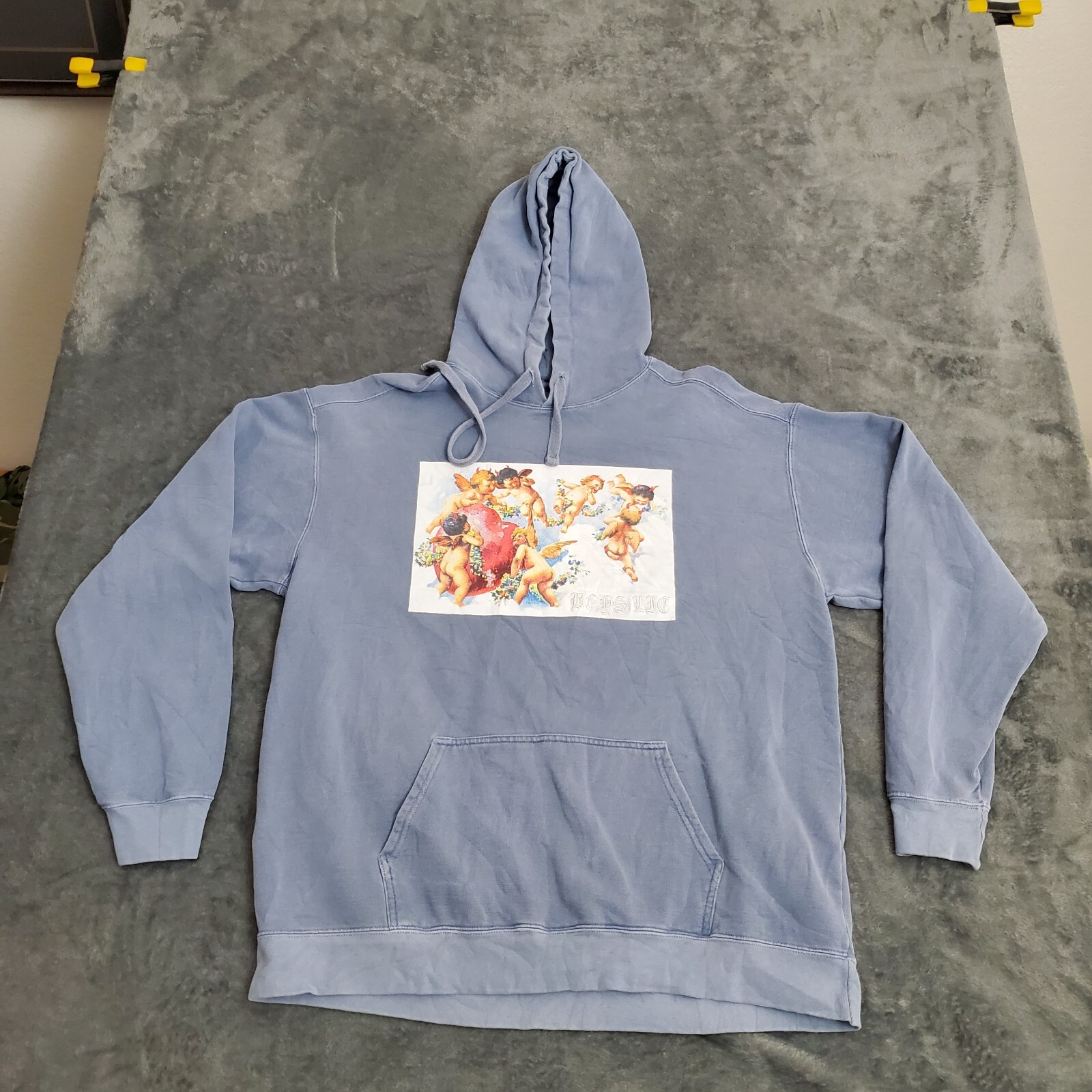 Boys Lie Hoodie Women’s OS One Size Blue Let Me Be Clear Angel Graphic Pullover