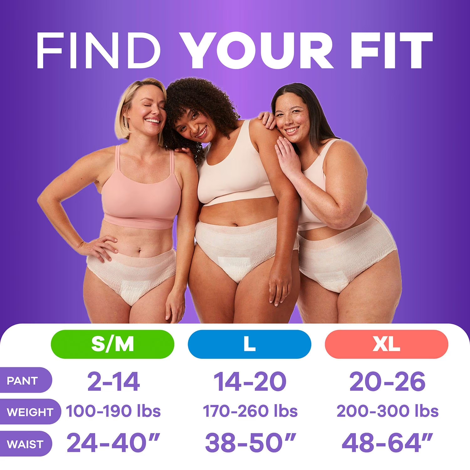 Always Discreet Essentials Underwear for Women, Maximum, Chose Sizes: S,L,XL