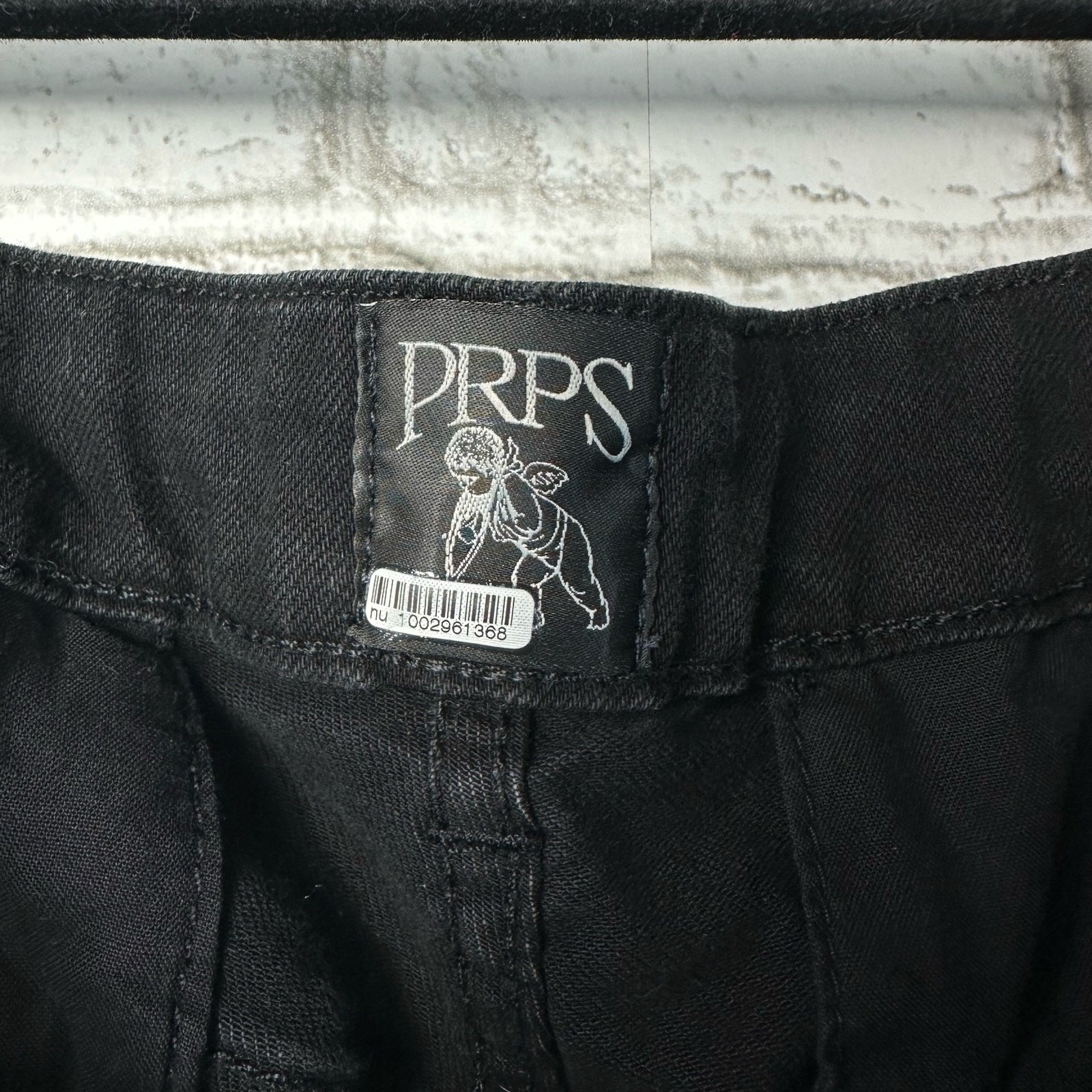 PRPS Jeans Camaro Skinny Mid Rise Zip Fly Zipper Denim Pants Black Silver 31