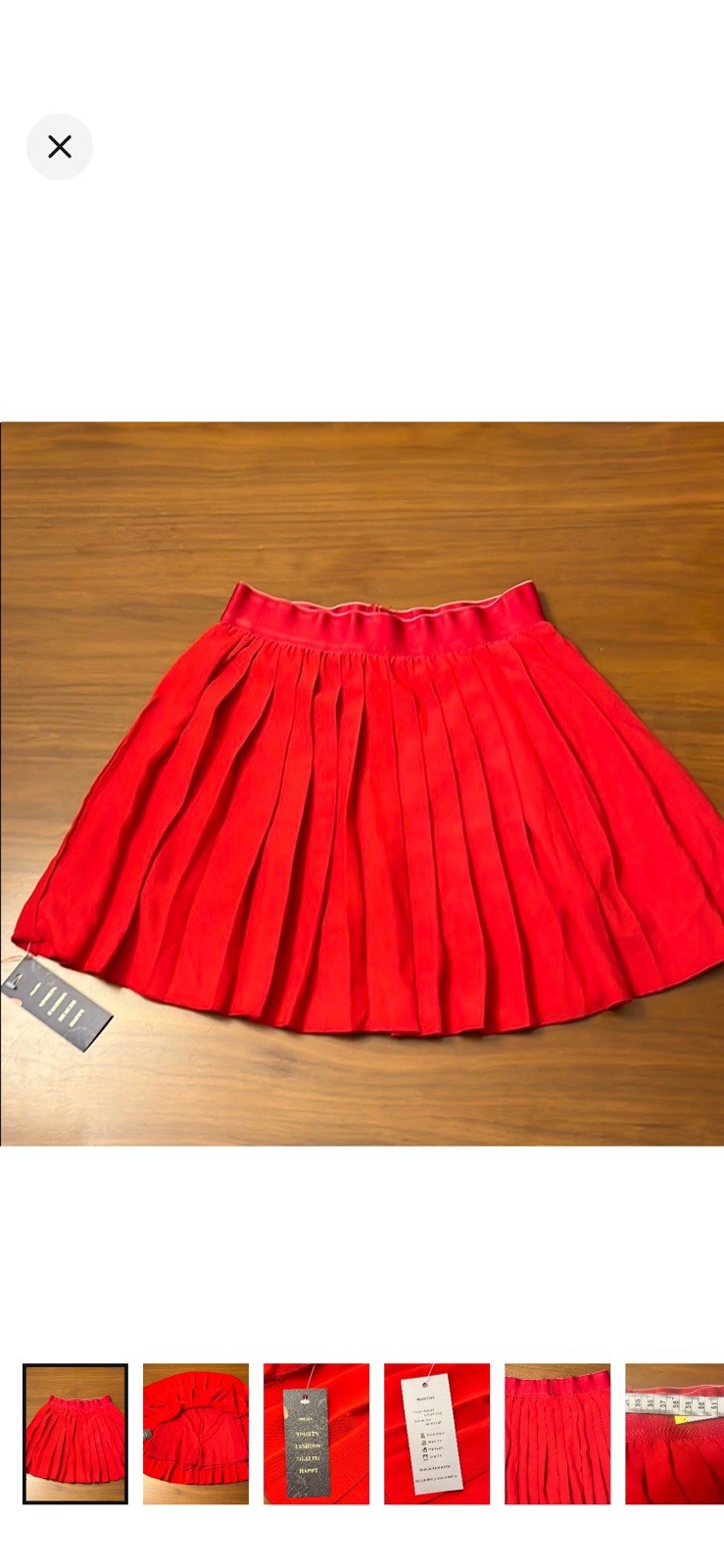Hey Girl Red Solid Pleated Mini Skirt Zip Closure Hand Wash Only Size XS
