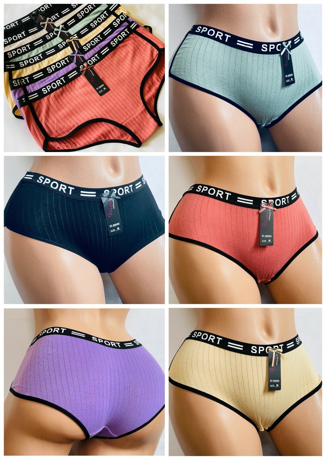 Boyshorts Sports Boxers Panties 6/12 Undies 95% COTTON Underwear Short 8464 S-XL