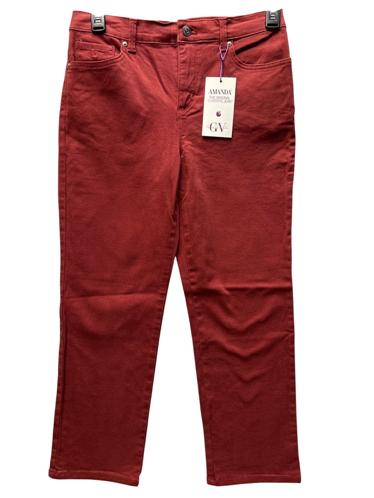 Gloria Vanderbilt Womens Size 8P SHORT Amanda Slimming Red Jeans Cotton Blend