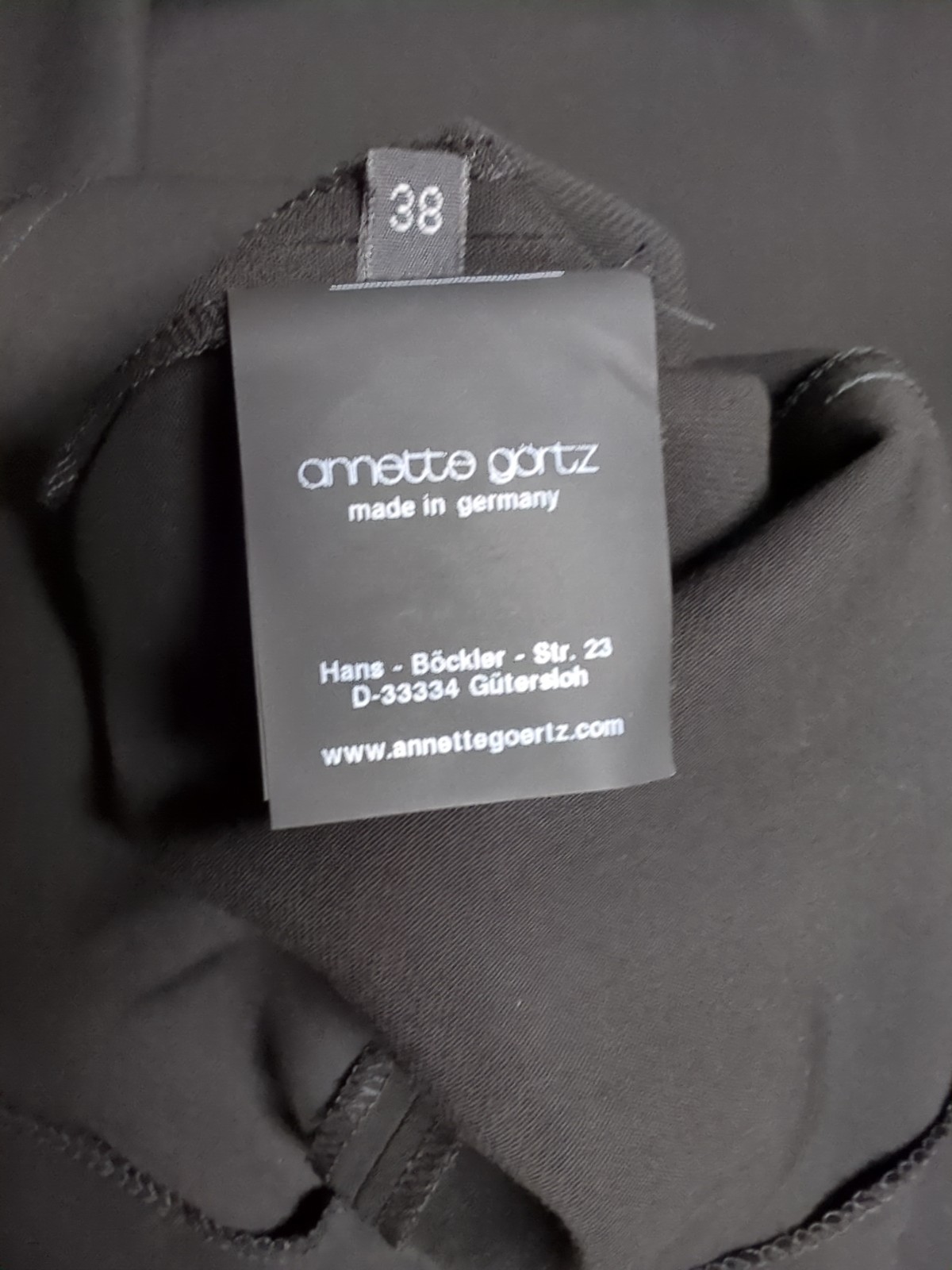 Annette Gortz Dress Size 38 Calf Hair Collar LBD Modern Minimalist Germany