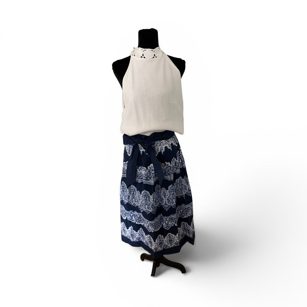 Talbots lightweight sweater and 100% poplin skirt