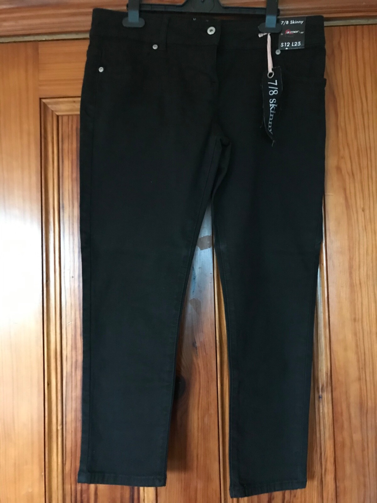Falmer Black Skinny Jeans Size 12 Leg 25 – 99% Cotton 1% Elastane New with Tags