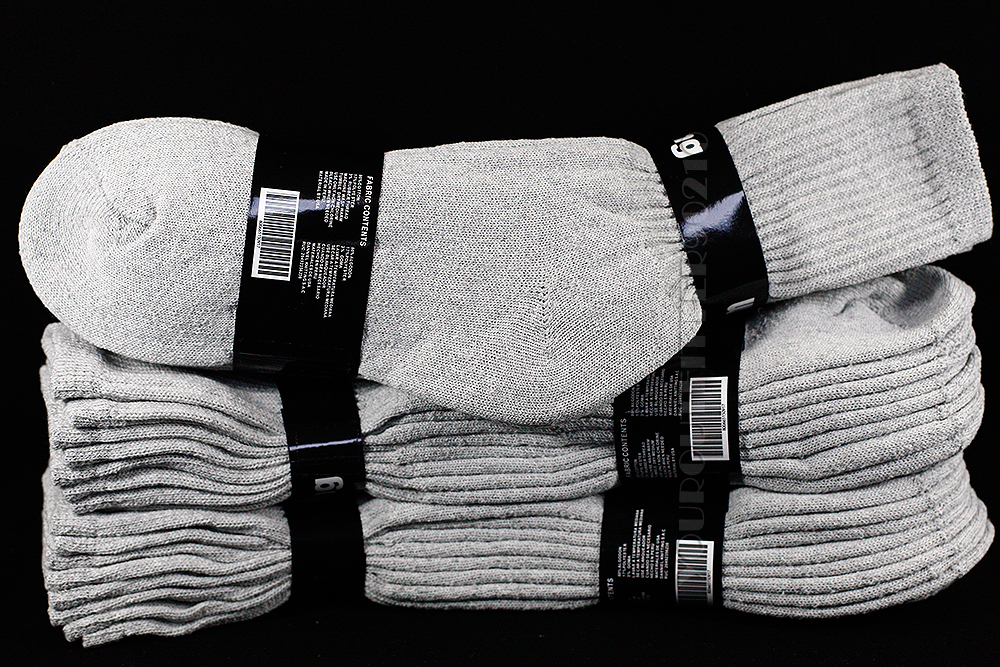 4 & 12 Pack Athletic Crew Socks Cotton Socks Solid Gray 9-11 Women 10-13 Men