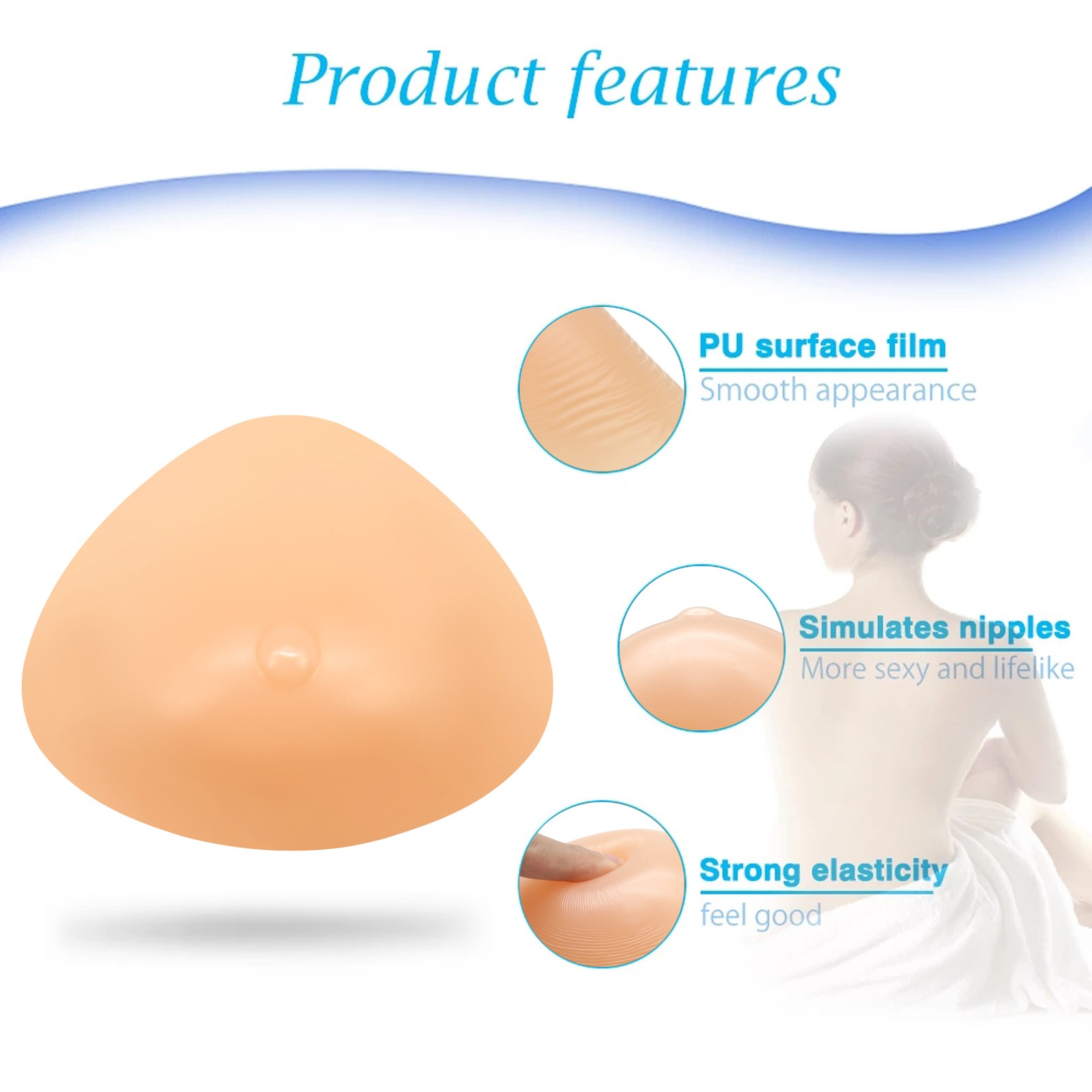 Silicone Breast Forms Prosthetic Bra Insert Pad Enhancer 1 Piece
